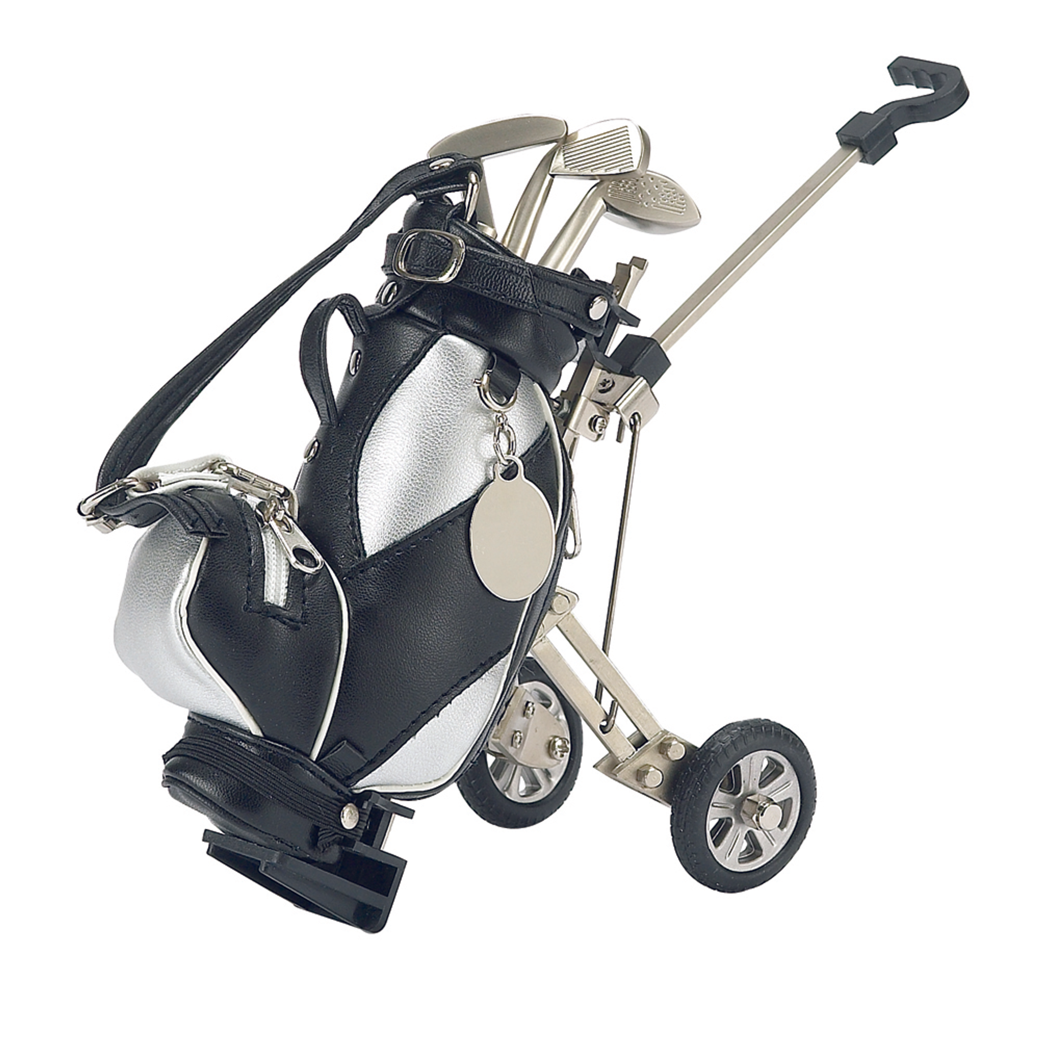 Golf Cart Pen Holder Black/Silver with 3 Pens