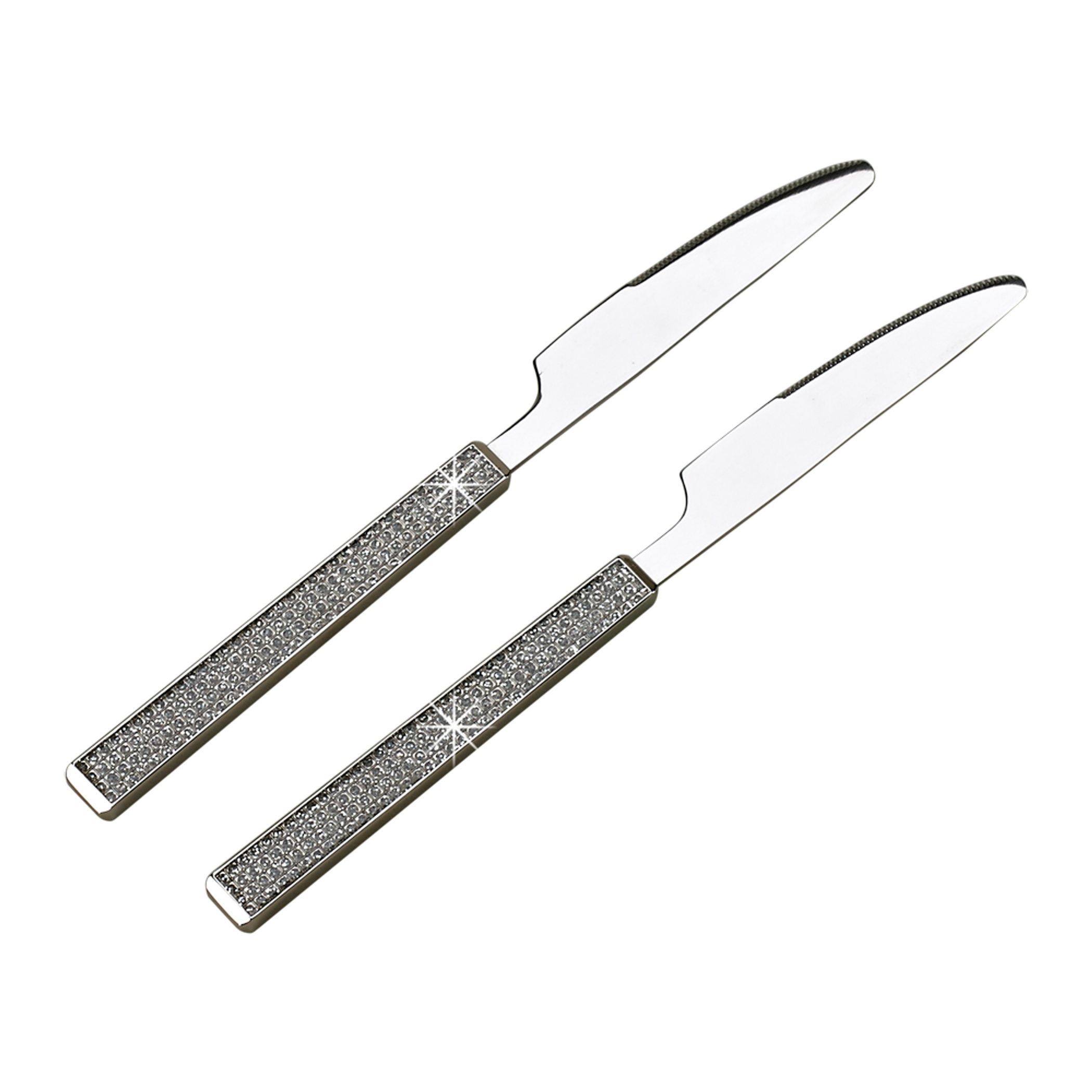 Glitter Galore Knife Pair 8.75" Nickle Plated