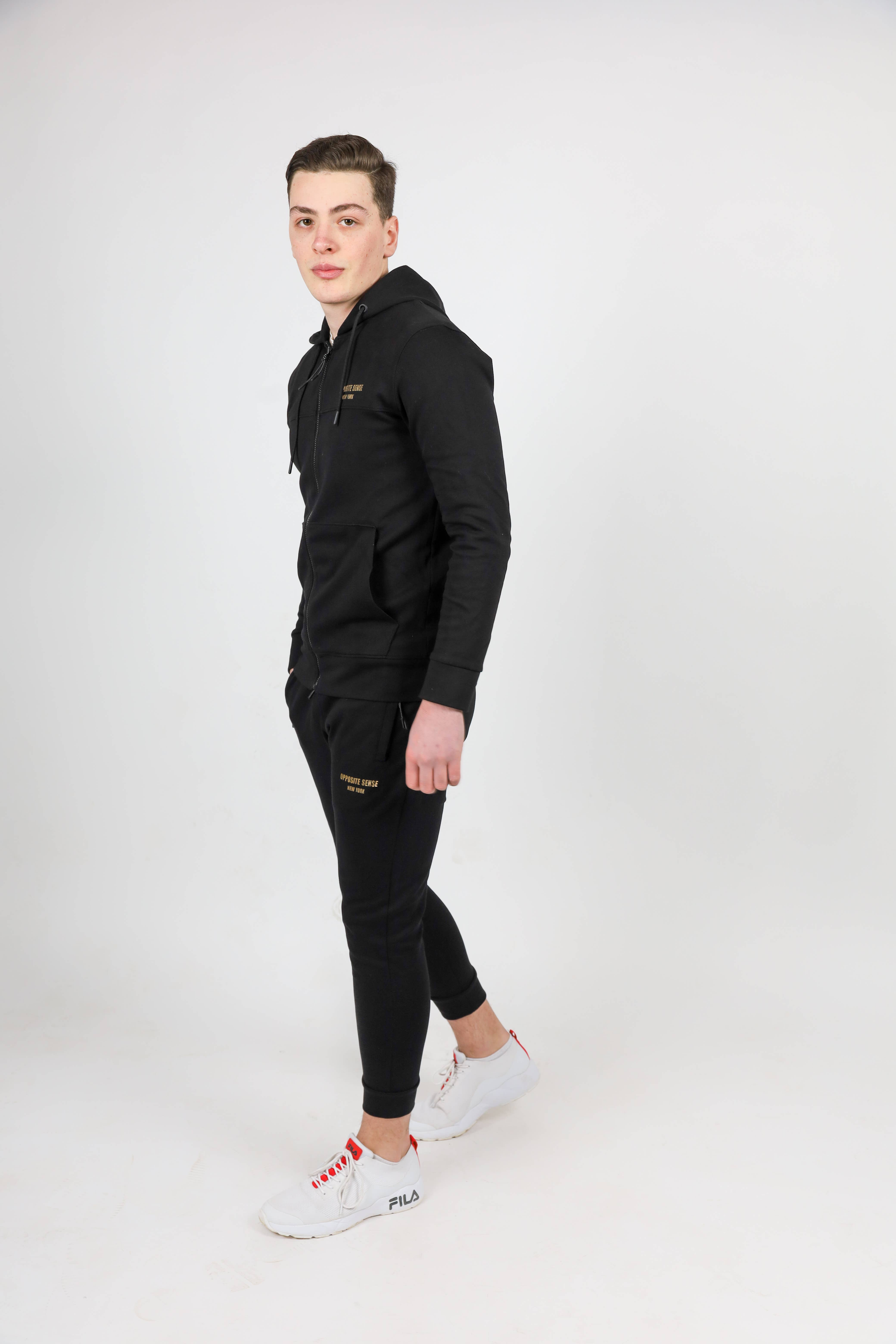 Men Black Sweat Suit