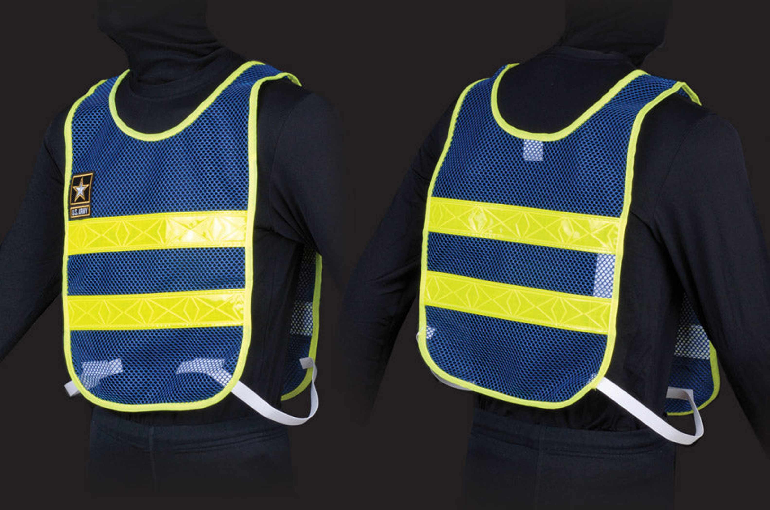 Reflective Drill Sergeant Vest - Color: Blue/lime | Size: XL | Pack Of: 10