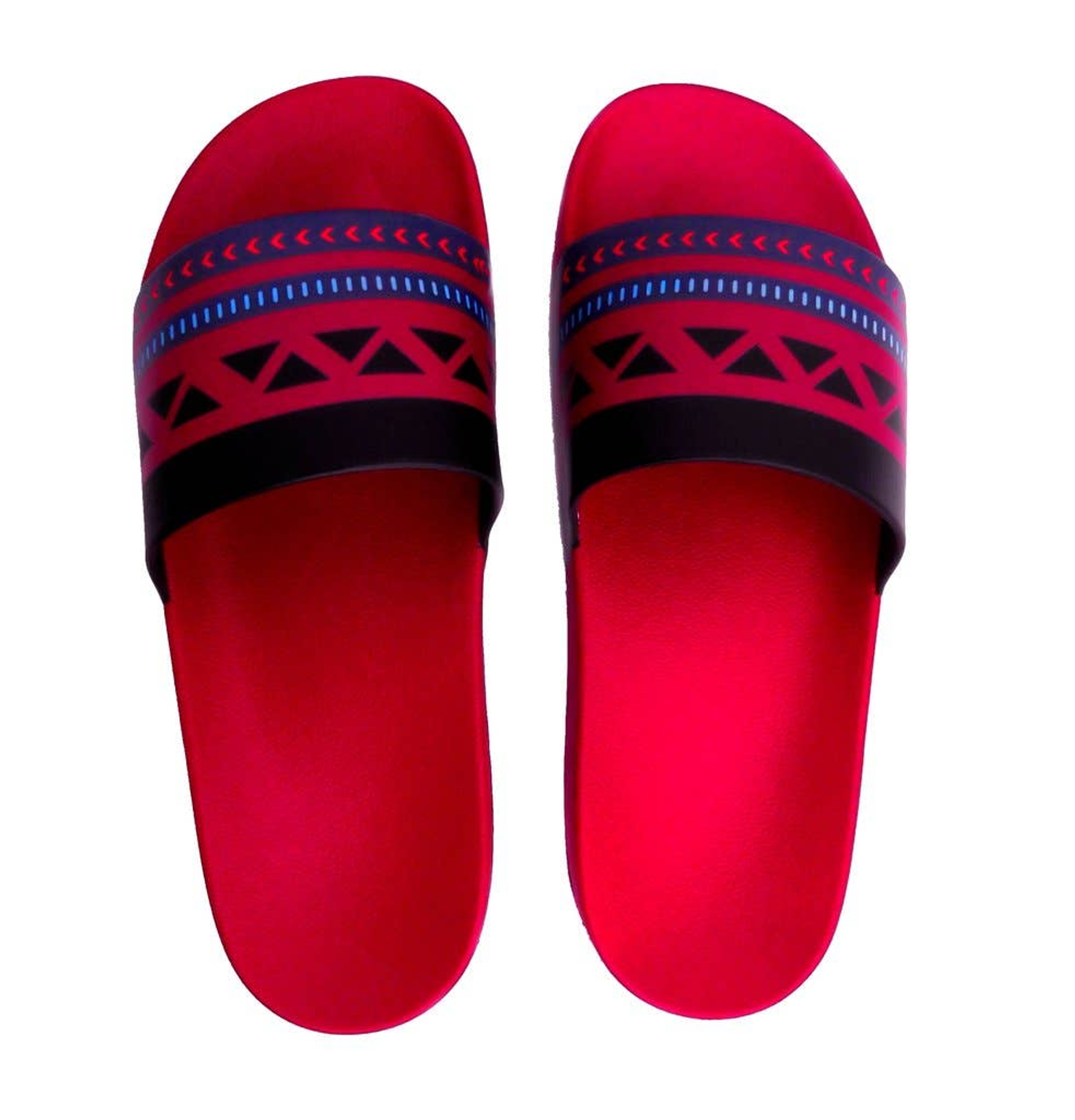 Red Ethnic Slide Sandals