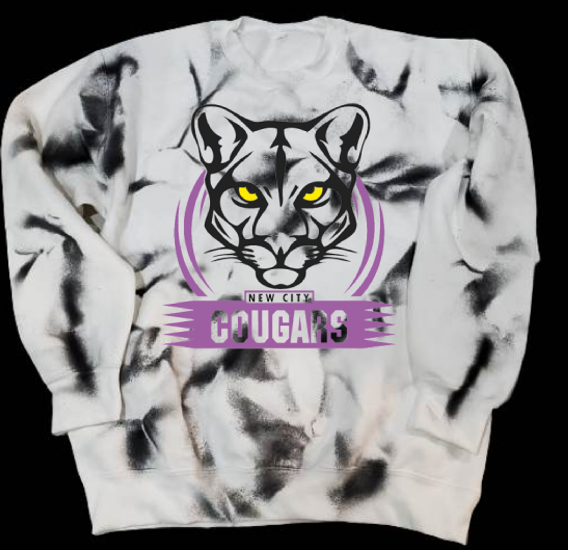 Cougars Tie Dye Crew Neck Sweatshirt