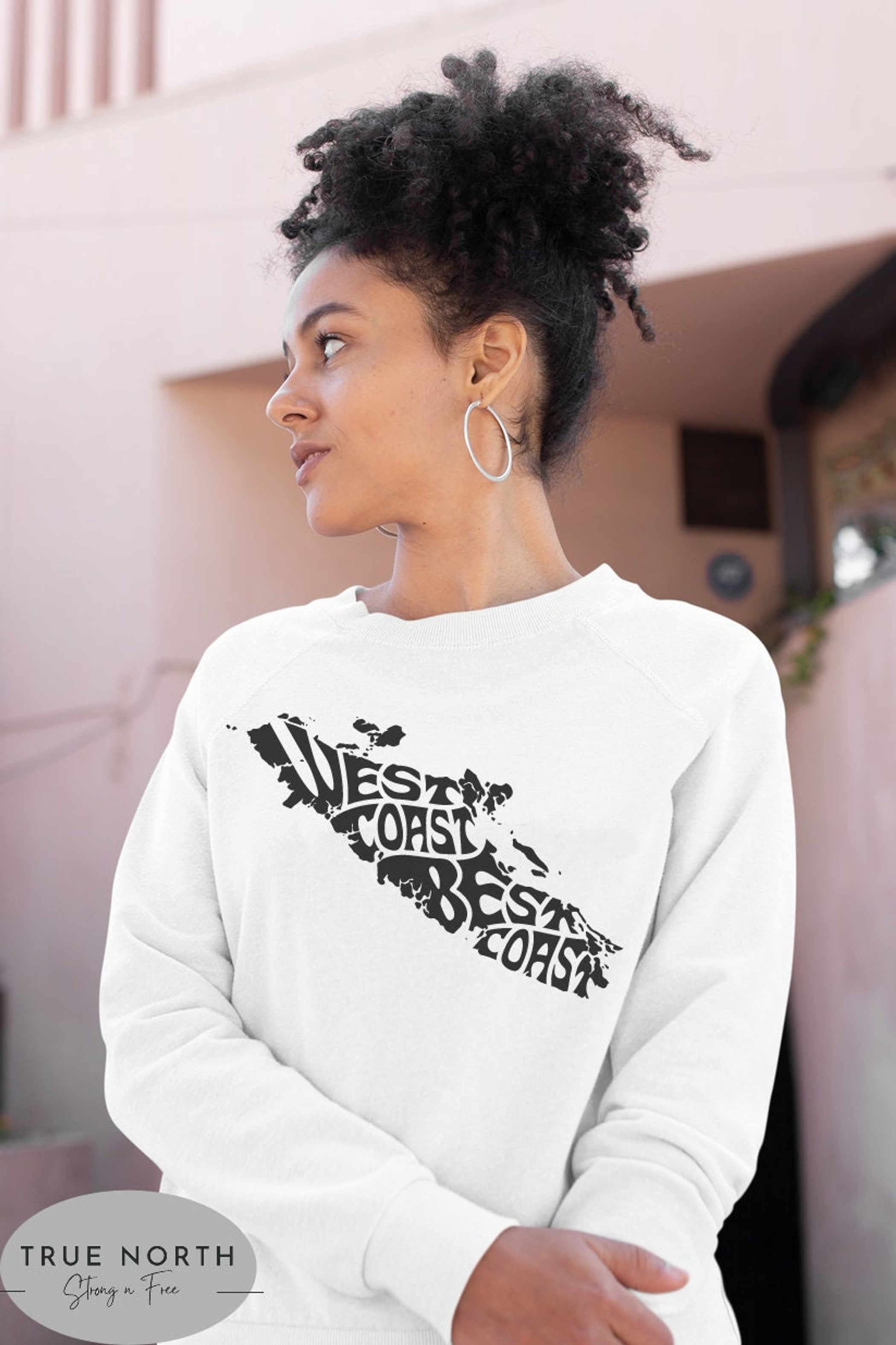 West Coast Sweatshirt, Unisex - Color: White | Pack Of: 1 | Color option: White