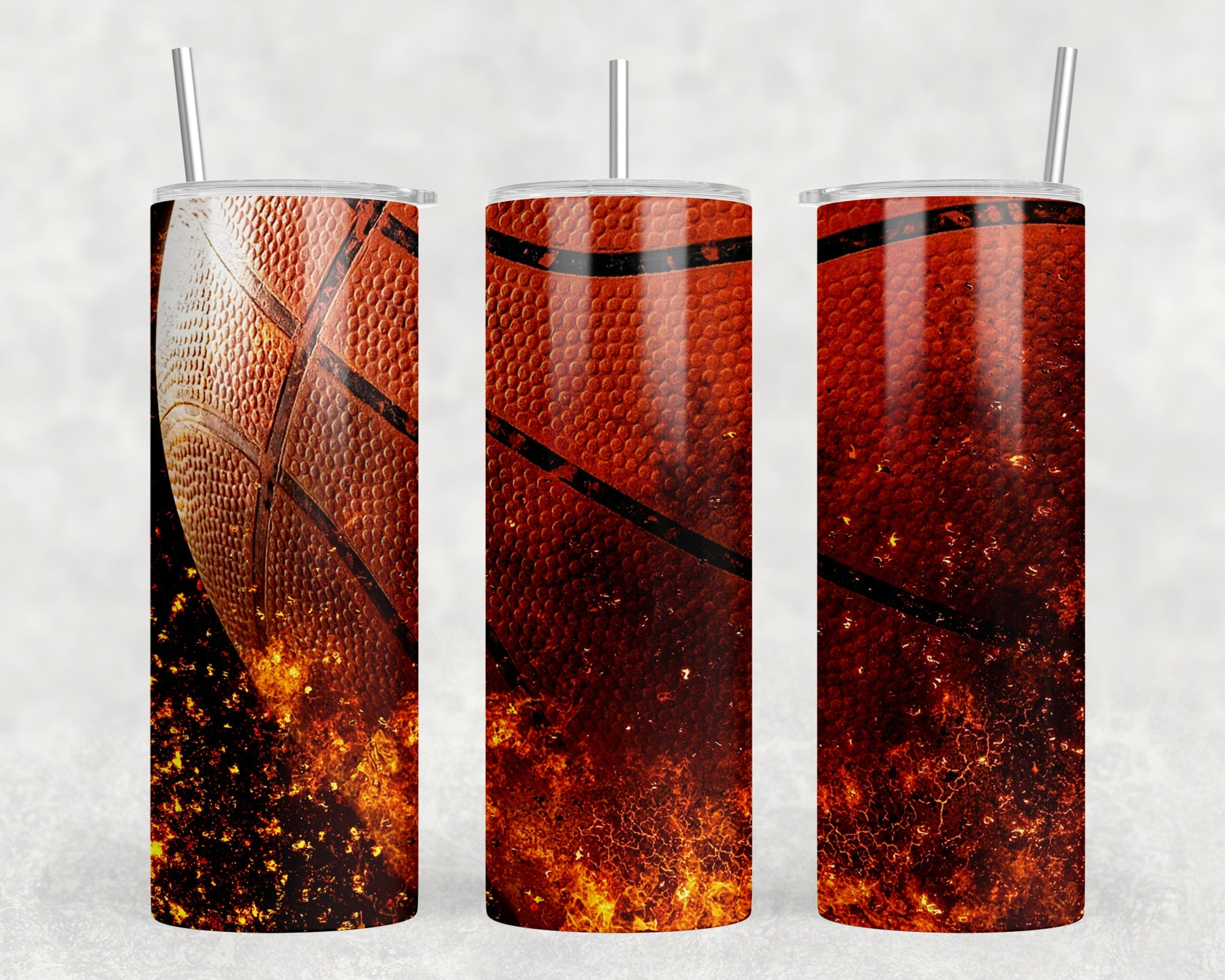 Basketball|Skinny Tumbler|Optional Bluetooth Speaker| Speaker Color Varies