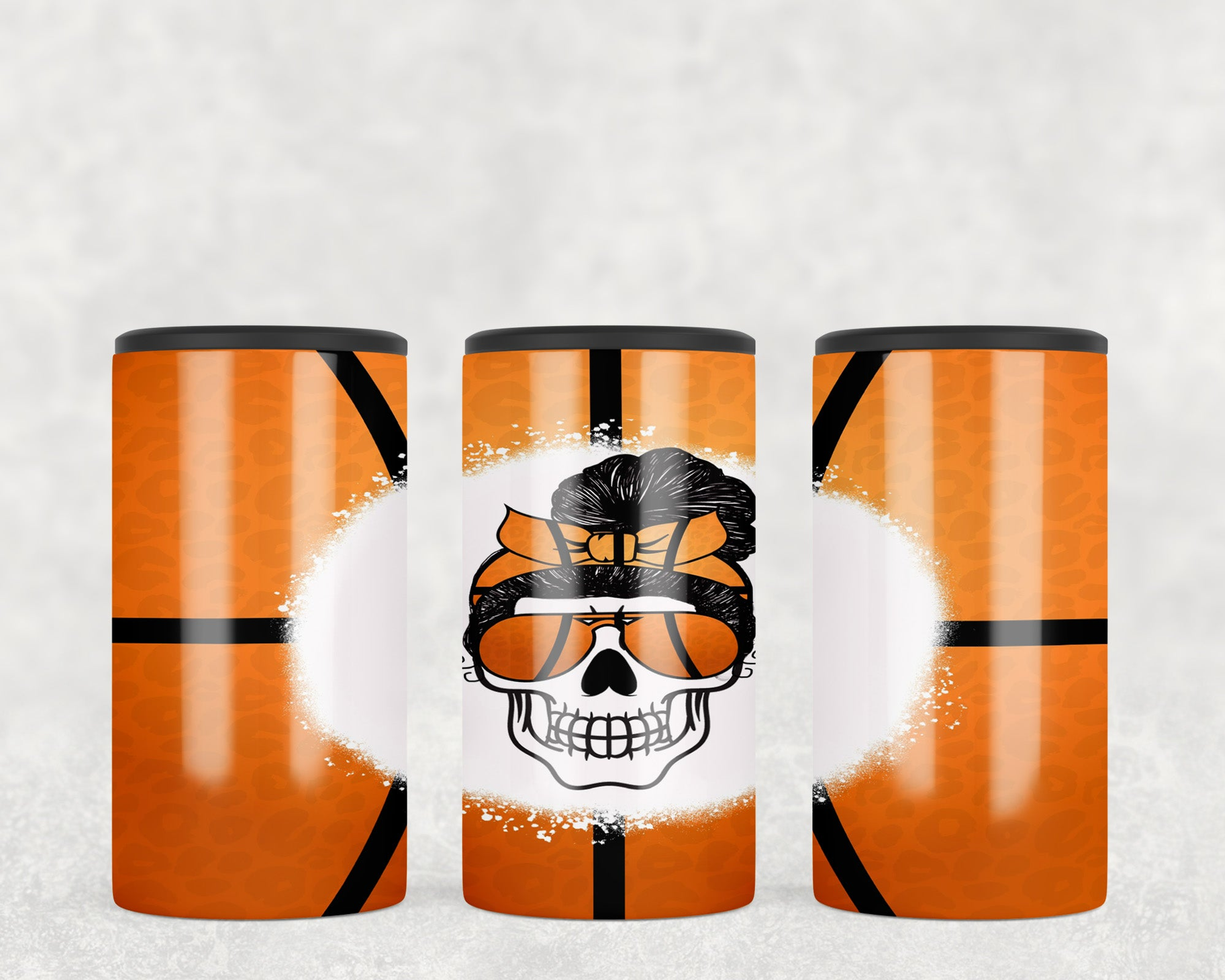 Basketball Skull  Steel can hugger - optional speaker