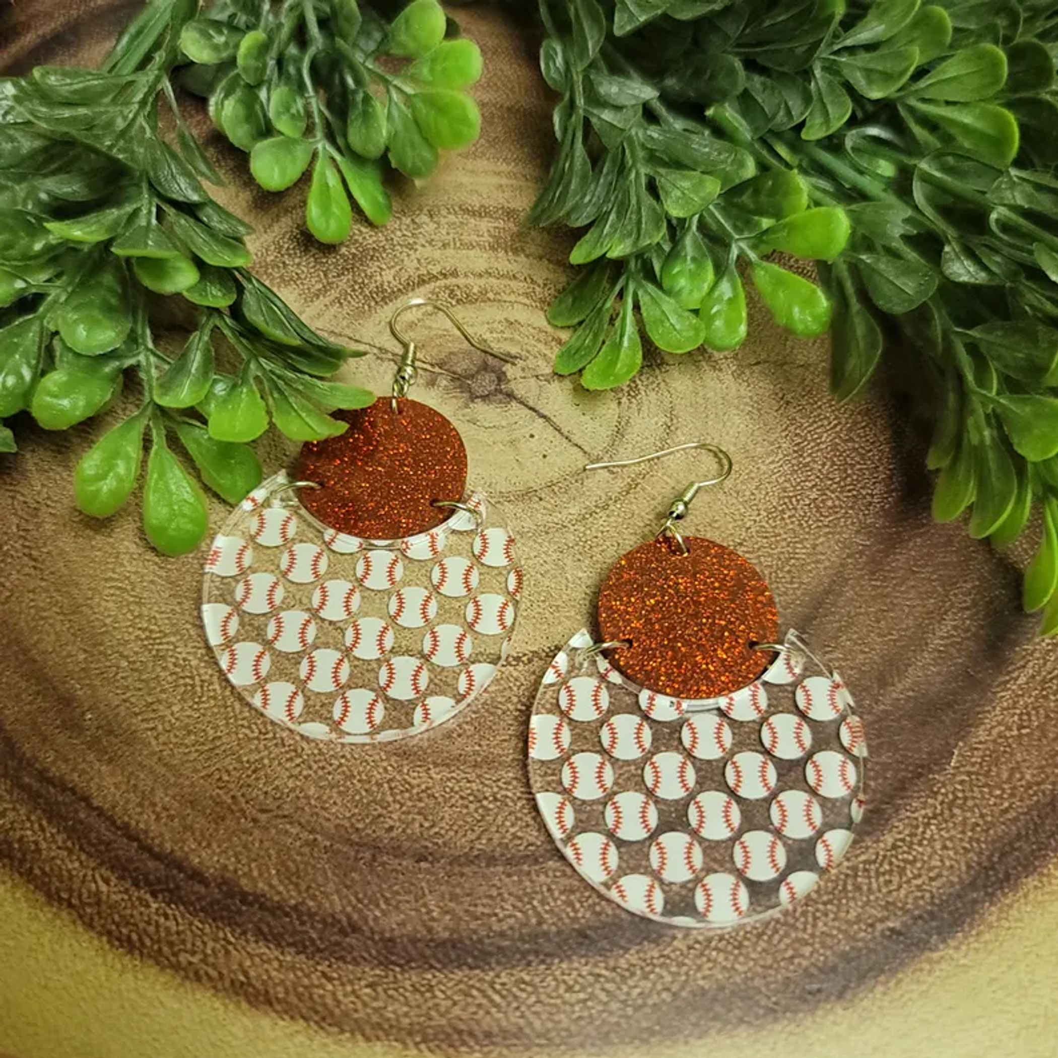 Baseball Circle | Dangle Earrings