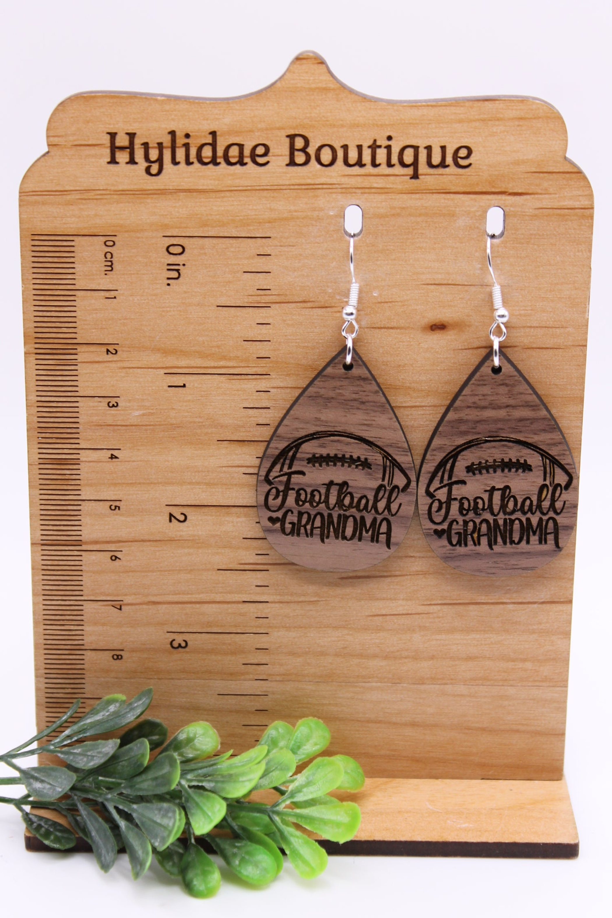 Football Grandma Teardrop || Dangle Earrings