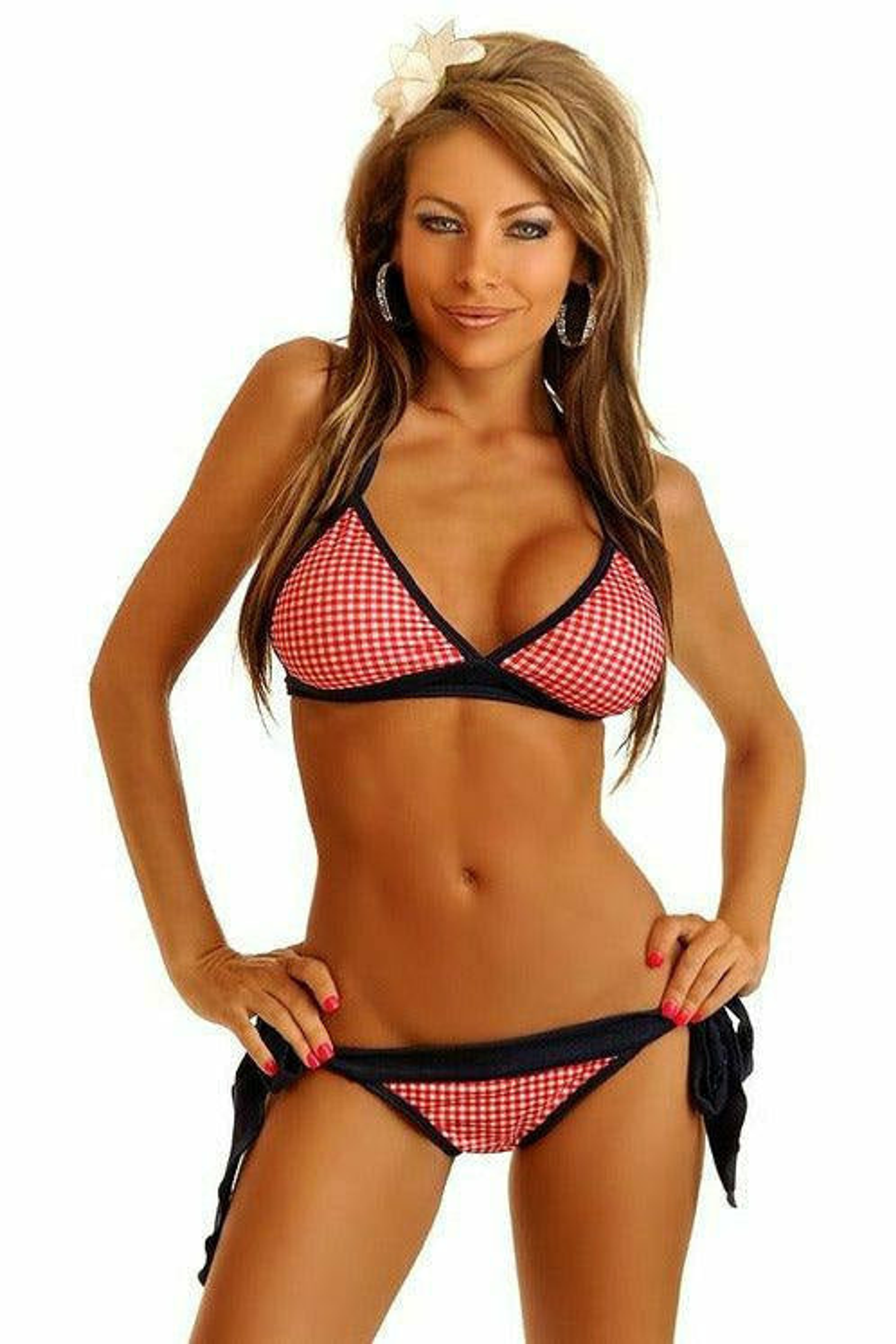 Country Girl Gingham Pucker Back Bikini