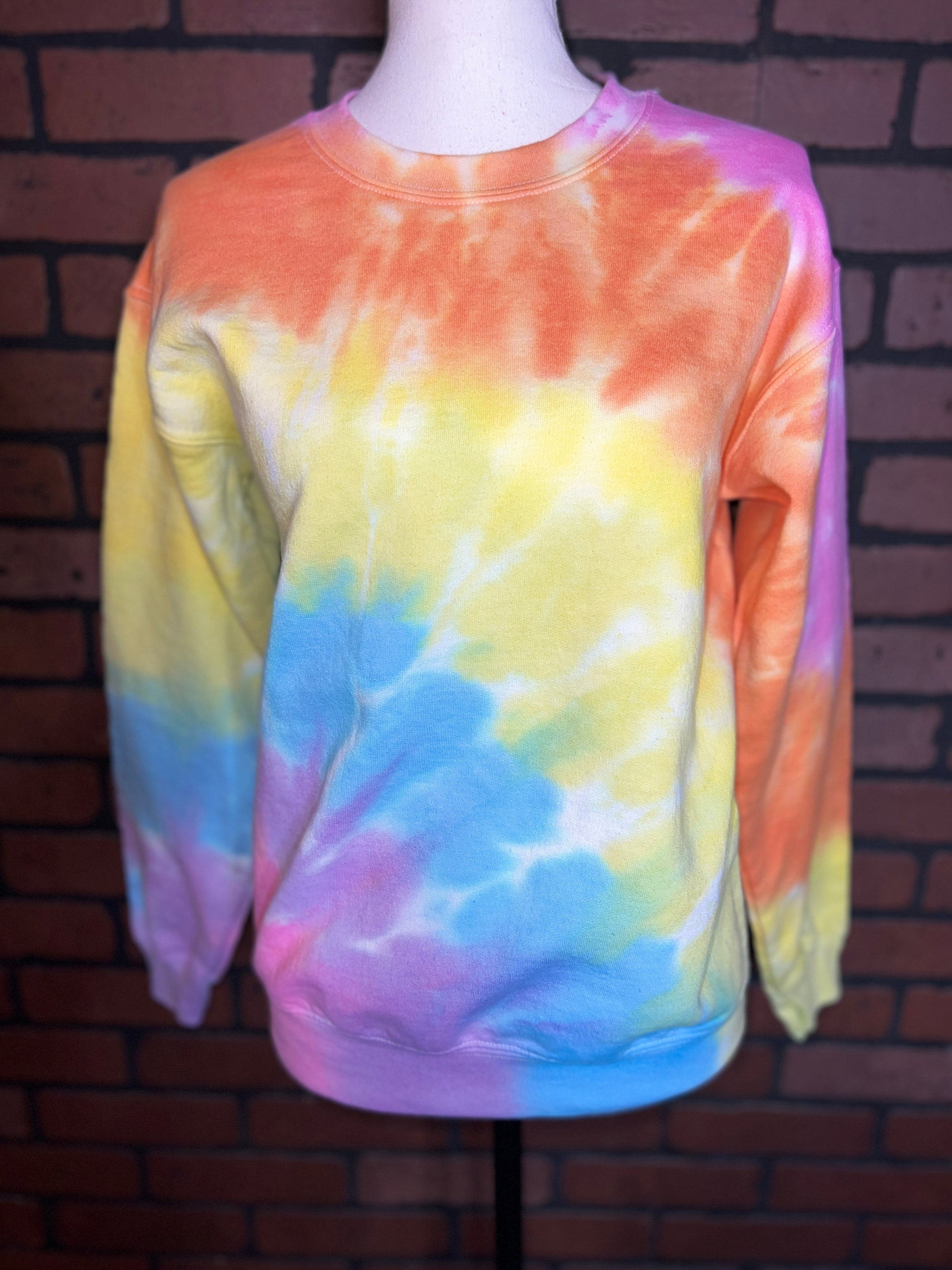 Arcenial Rainbow Tie Dye Blank Sweatshirt