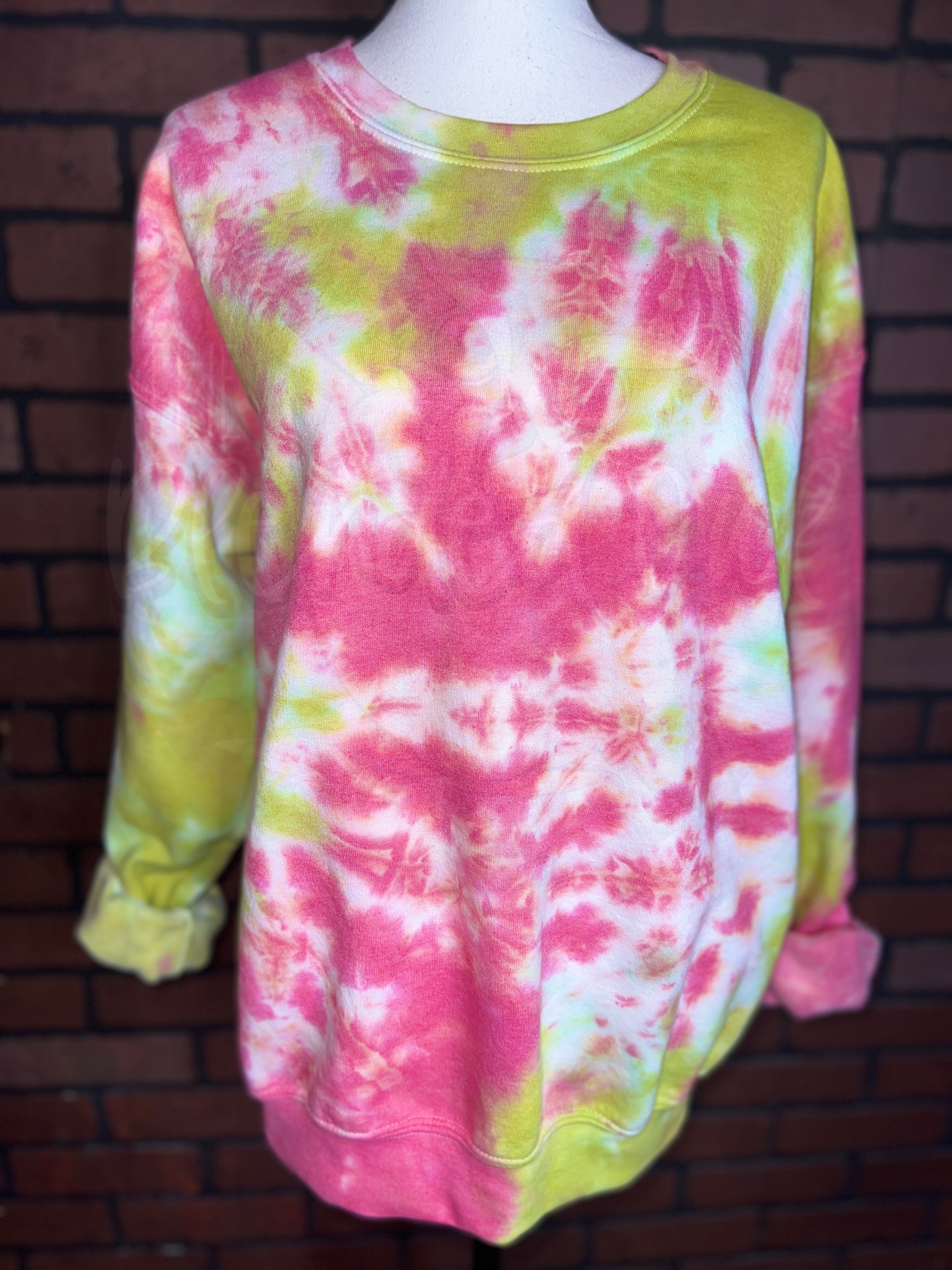 Christmas Red/Green Tie Dye Blank Crewneck Sweatshirt