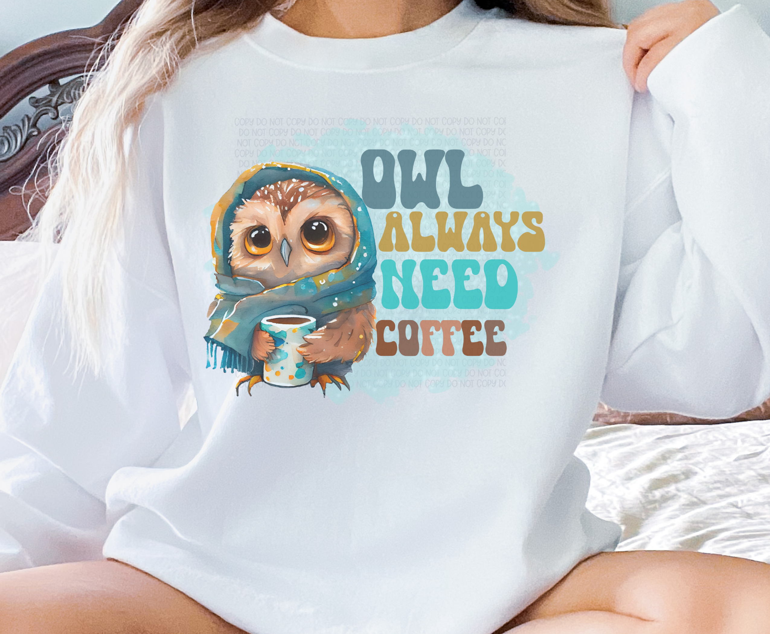 Owl Always Need Coffee Crew Neck Sweatshirt