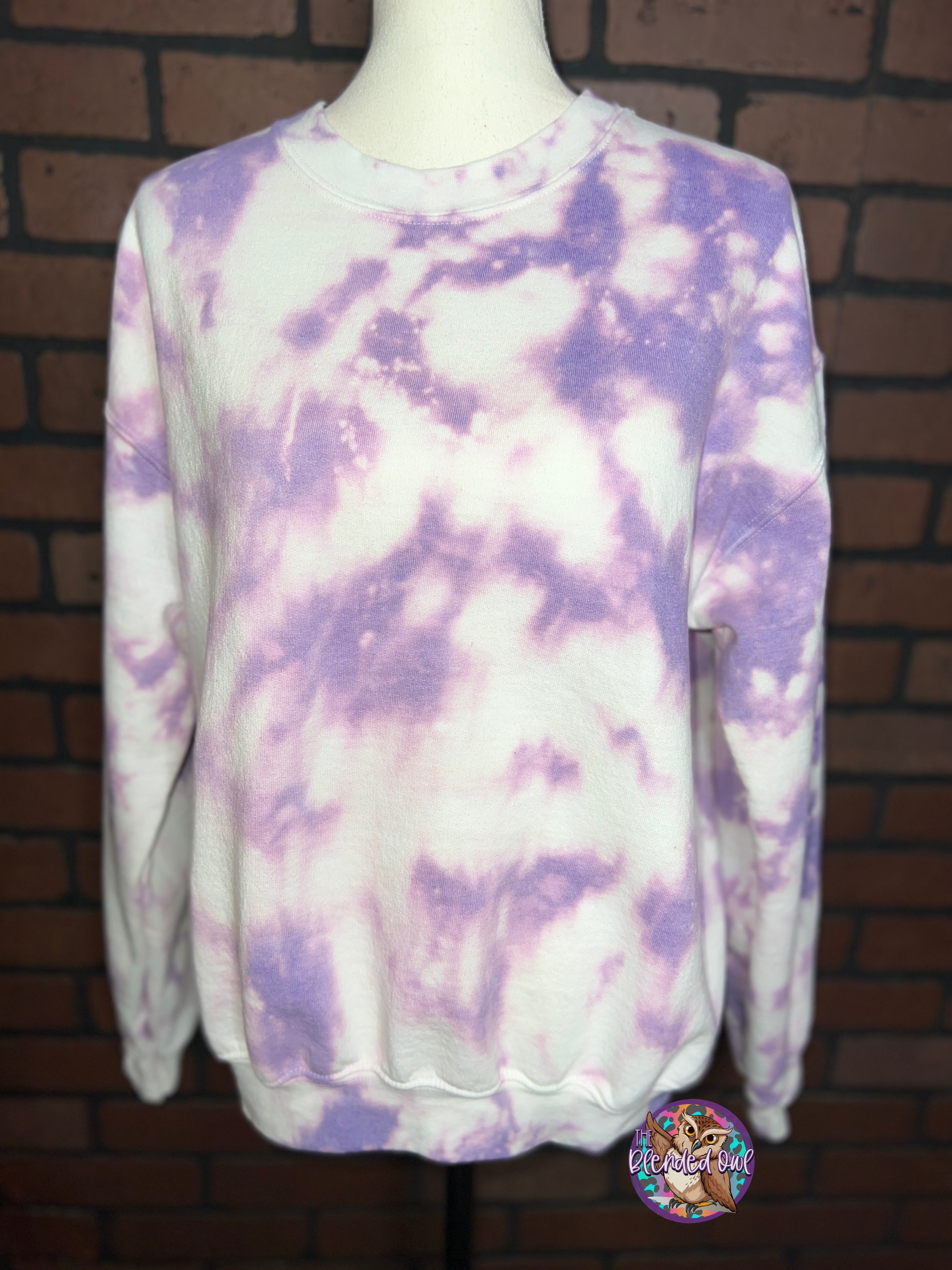 Purple Haze Tie Dye Blank Crewneck Sweatshirt