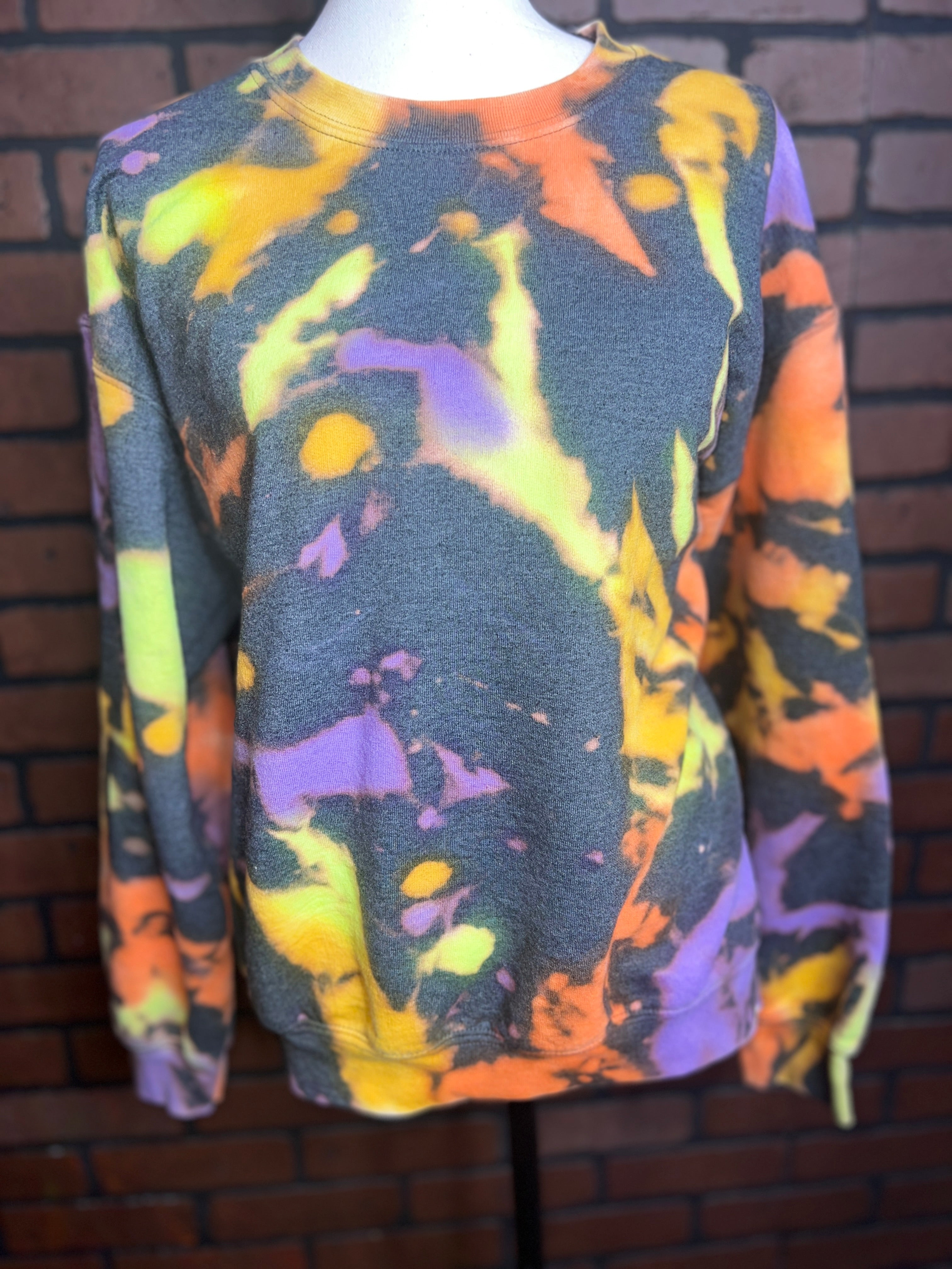 Spooky Halloween Tie Dye Blank Crewneck Sweatshirt