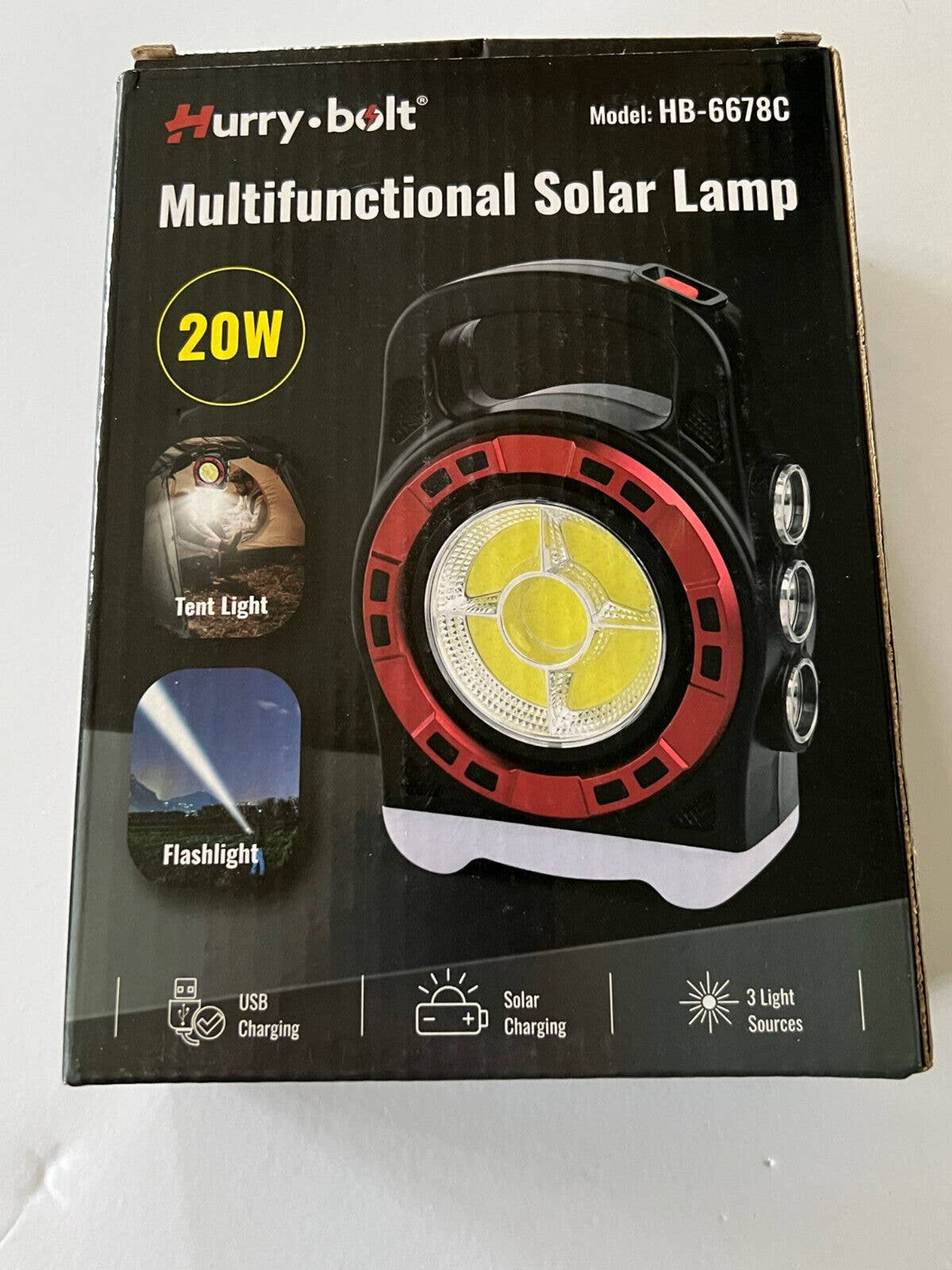 Multi-Functional Solar Lamp LED Tent Light Flashlight USB