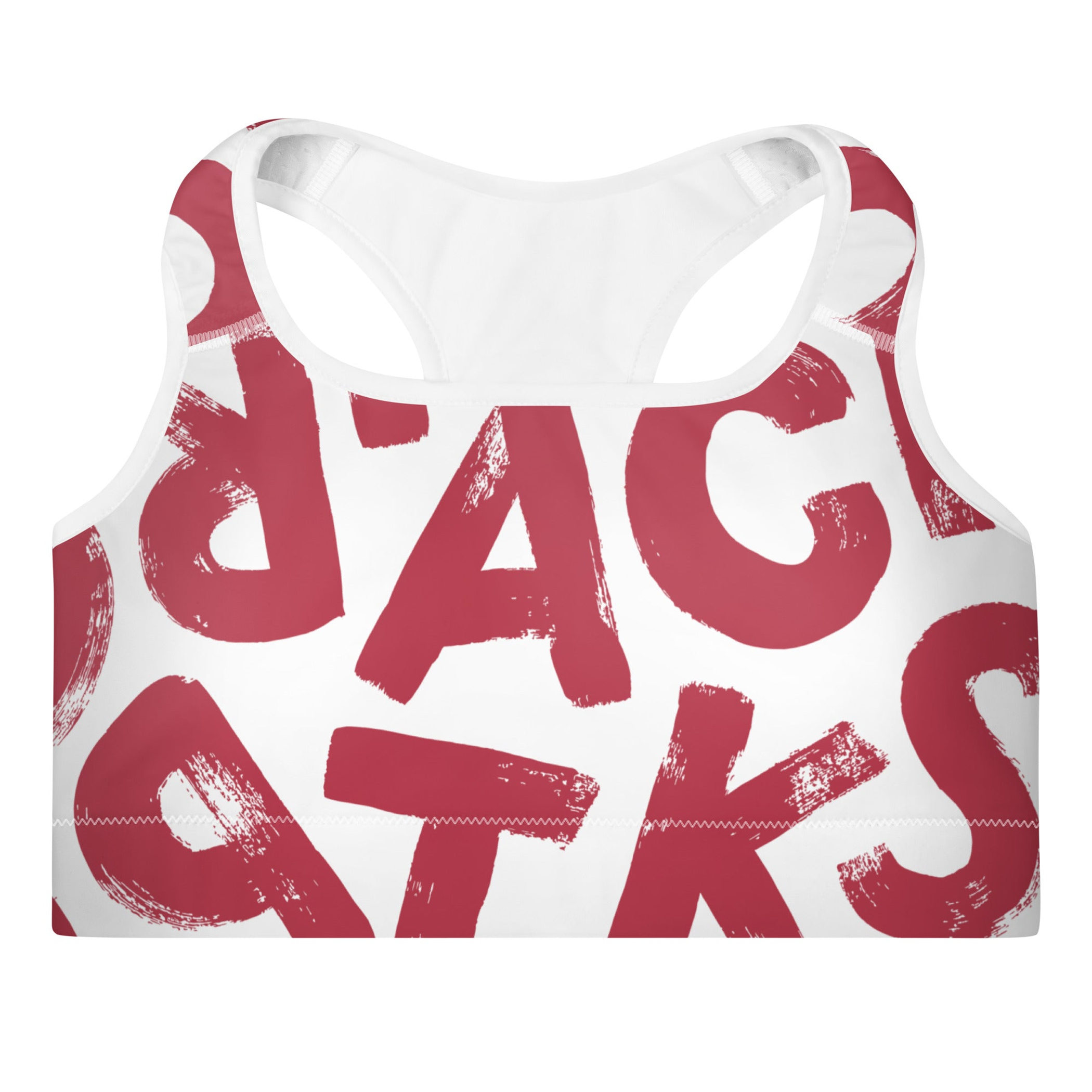 Red and White Pattern Women's Work Out Bra