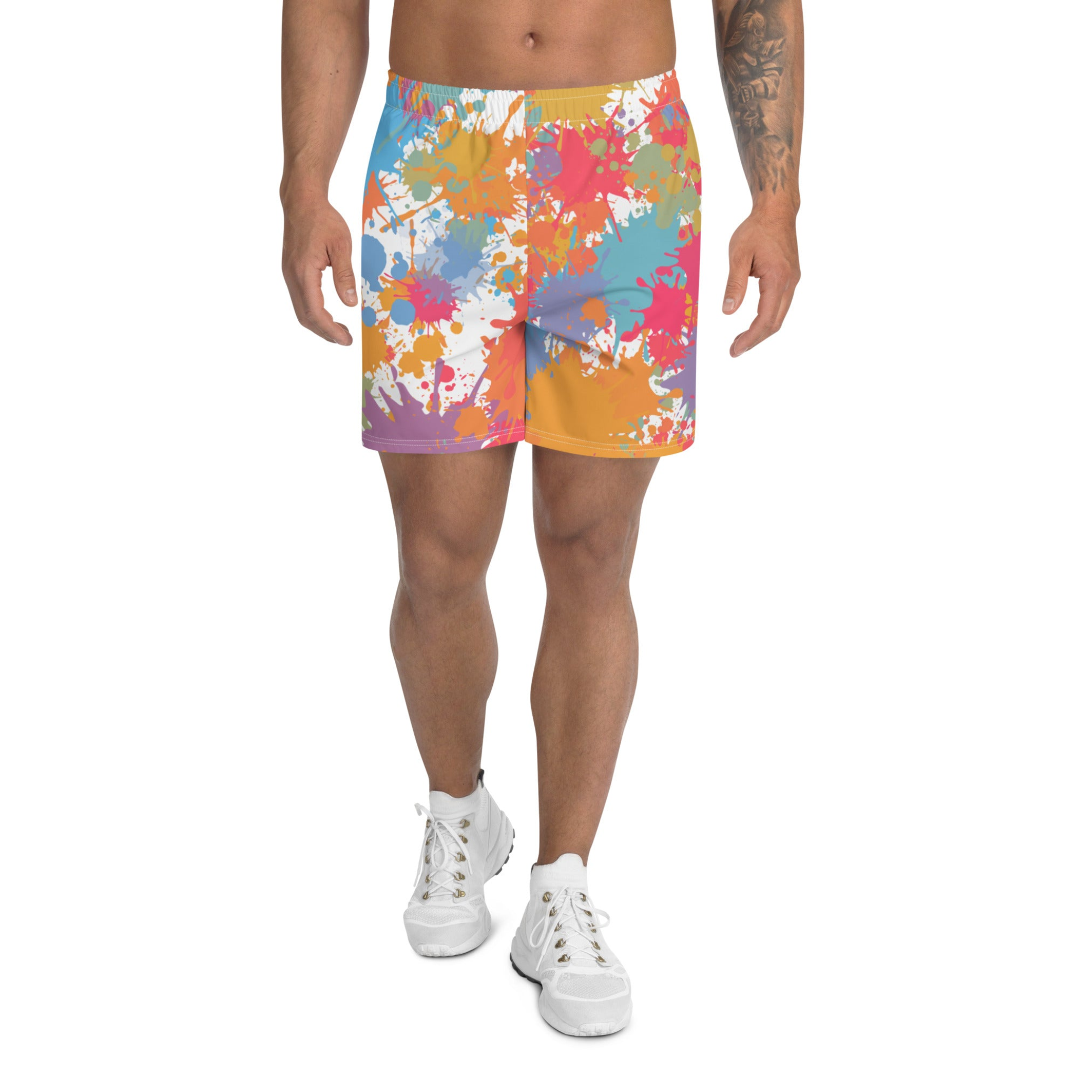 Splattered Colour Men's Athletic Shorts