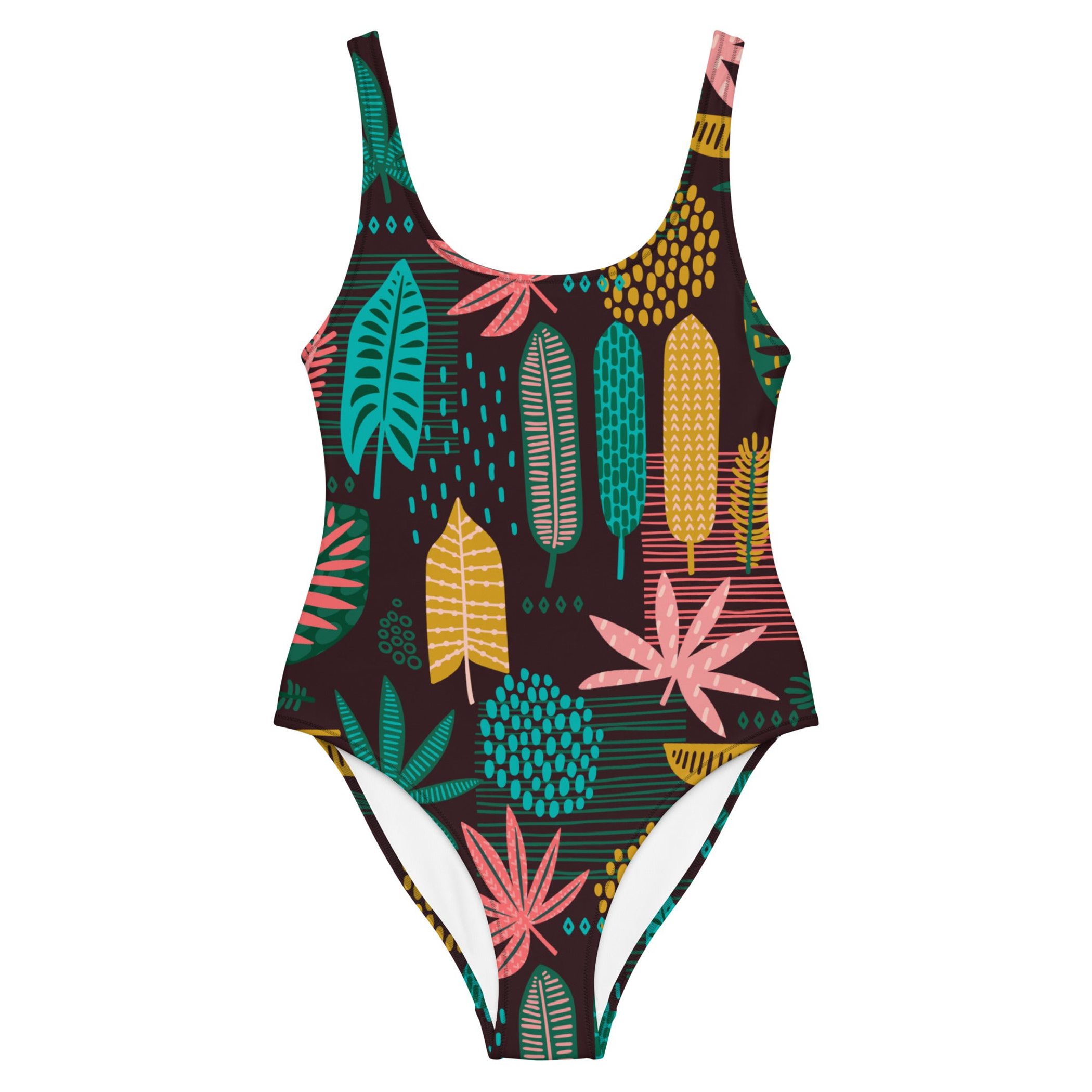 Star Leaf Print One-Piece Swimsuit