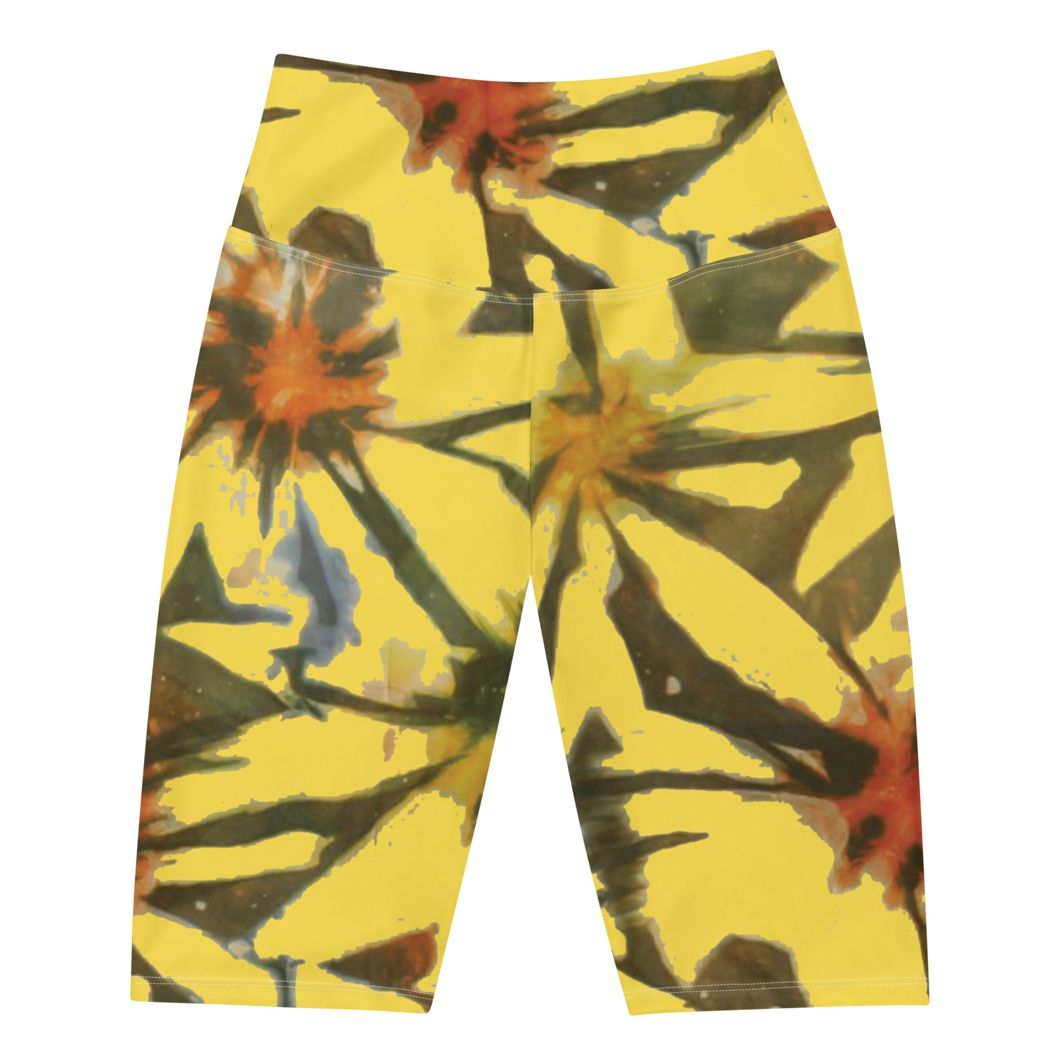 Yellow Tie Dye Biker Shorts