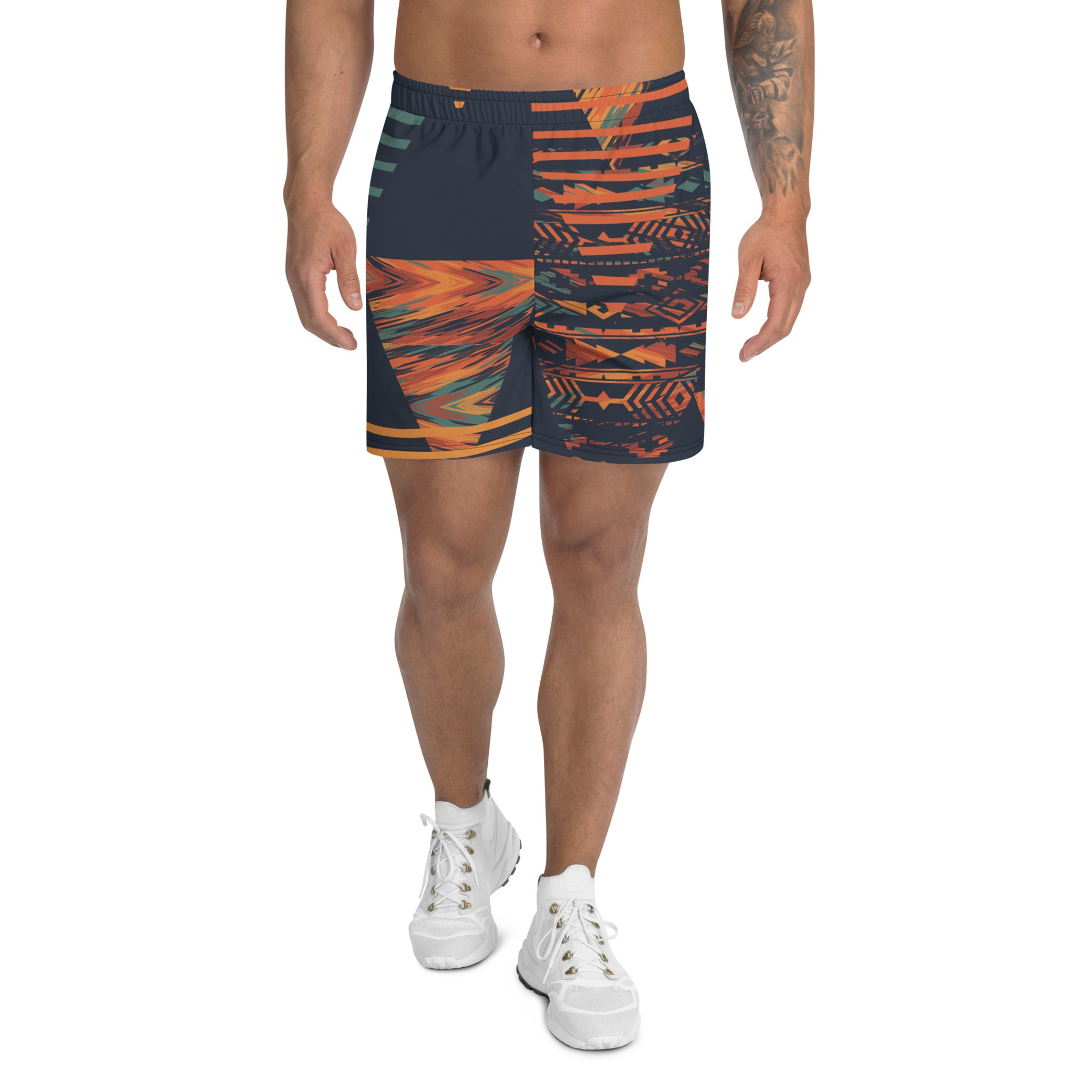 Orange and Indigo Men's Shorts