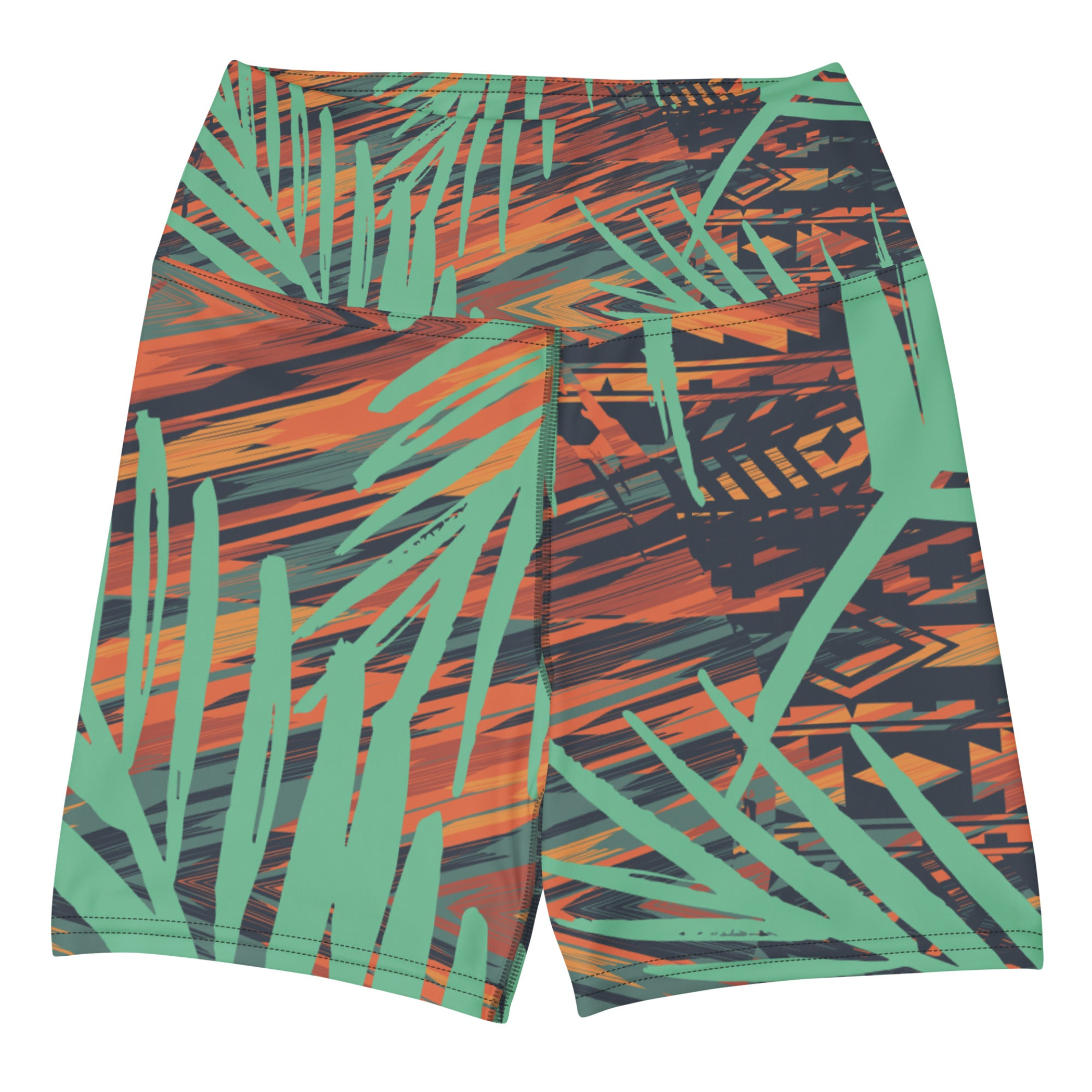 Green Leaf Yoga Biker Shorts