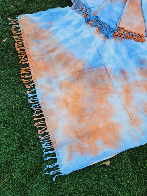 Beach/Bath Towel Easy Carry-Sand proof THIN Tie Dye