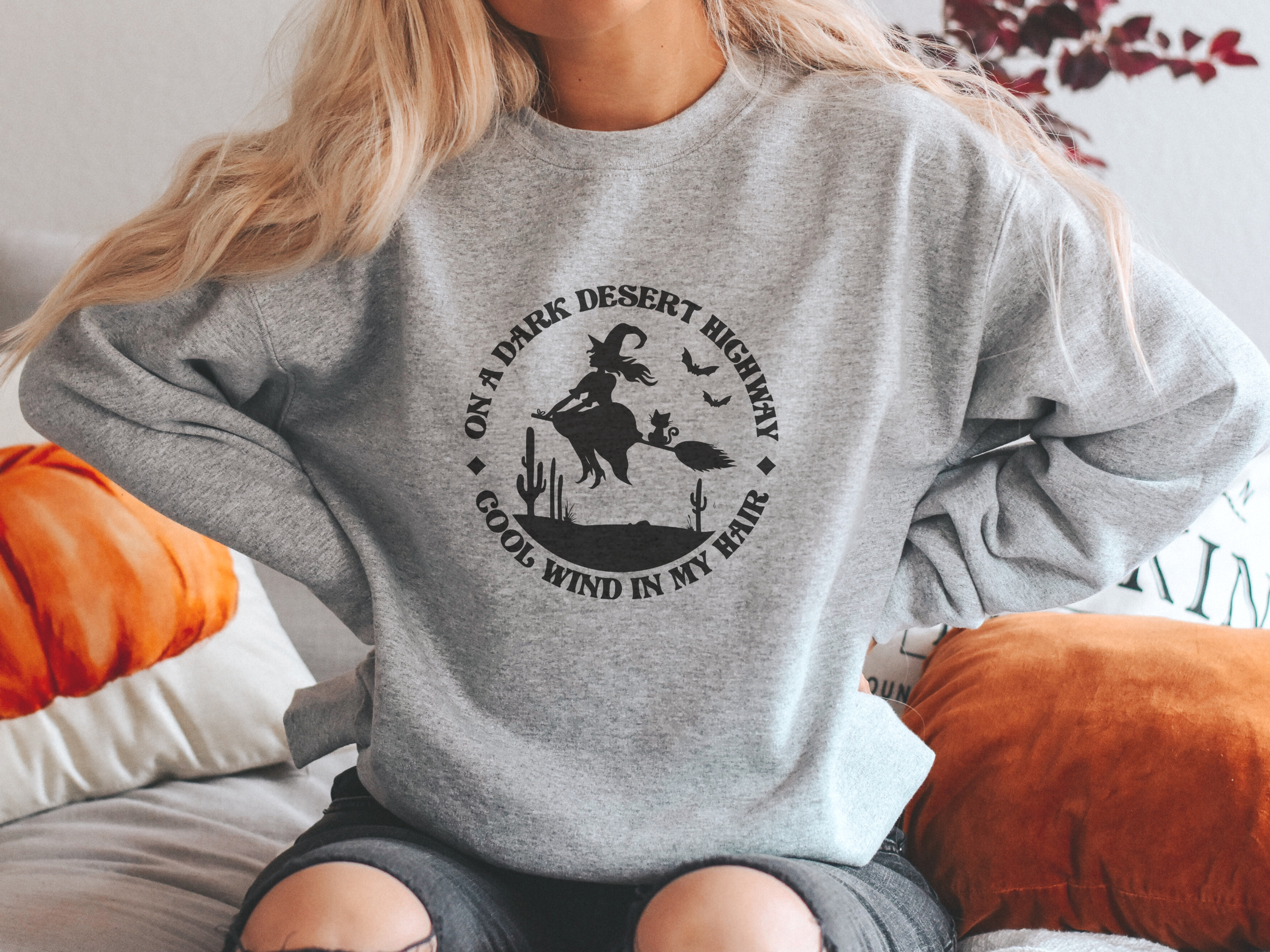 Retro Halloween Witch Crewneck Sweatshirt