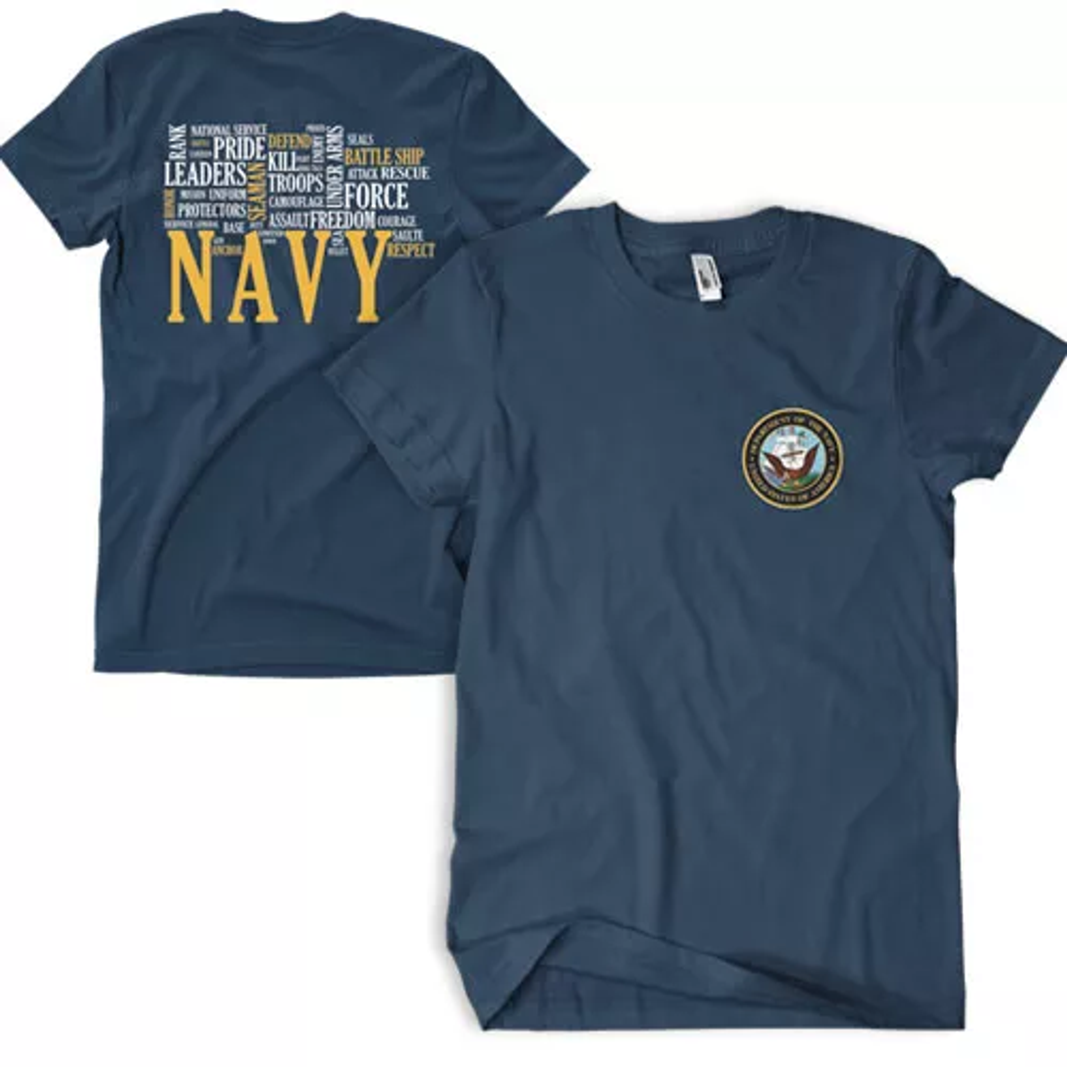 Navy Words Men's T-Shirt Navy 2-Sided - Small