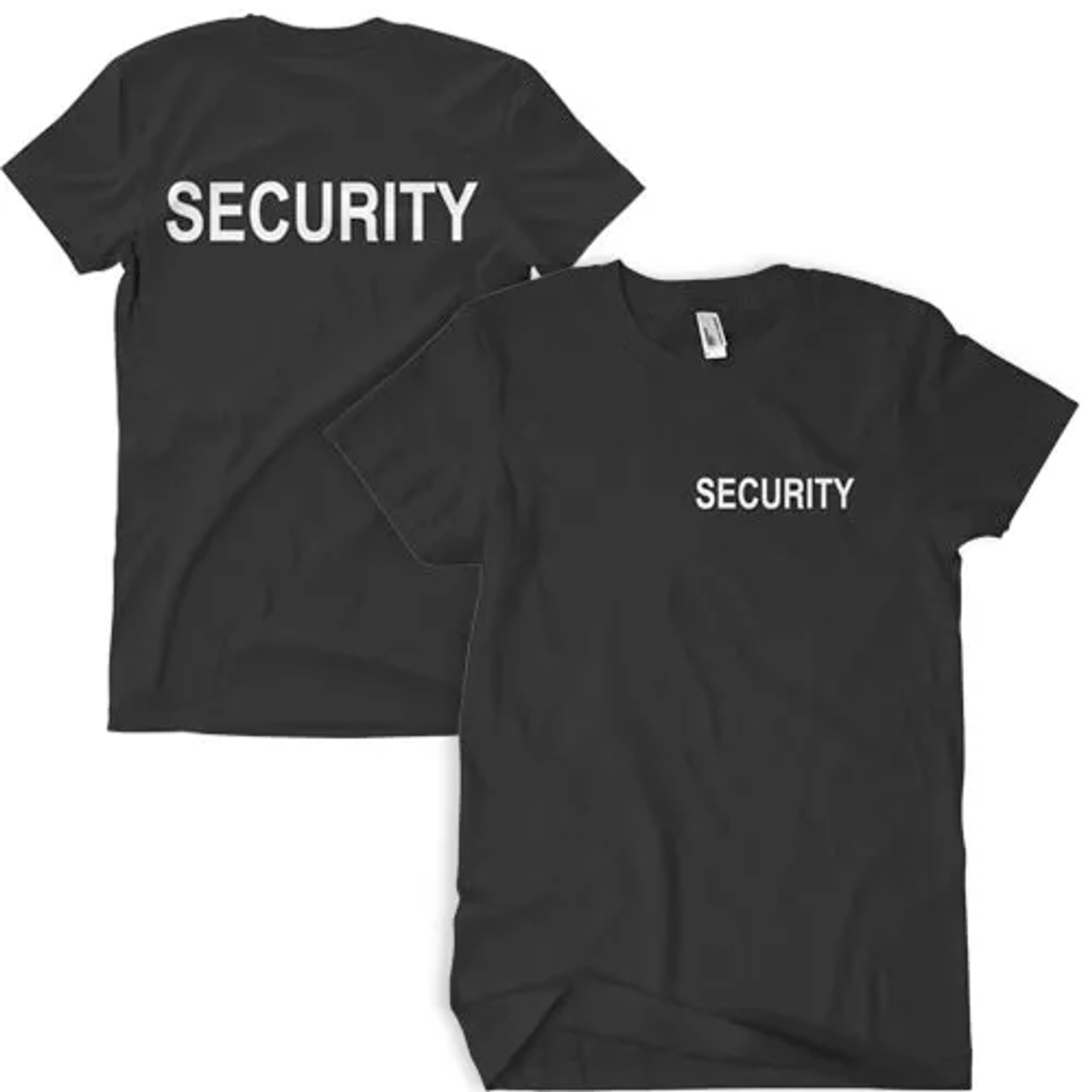 Security Black T-Shirt-Small Lettering Front Small