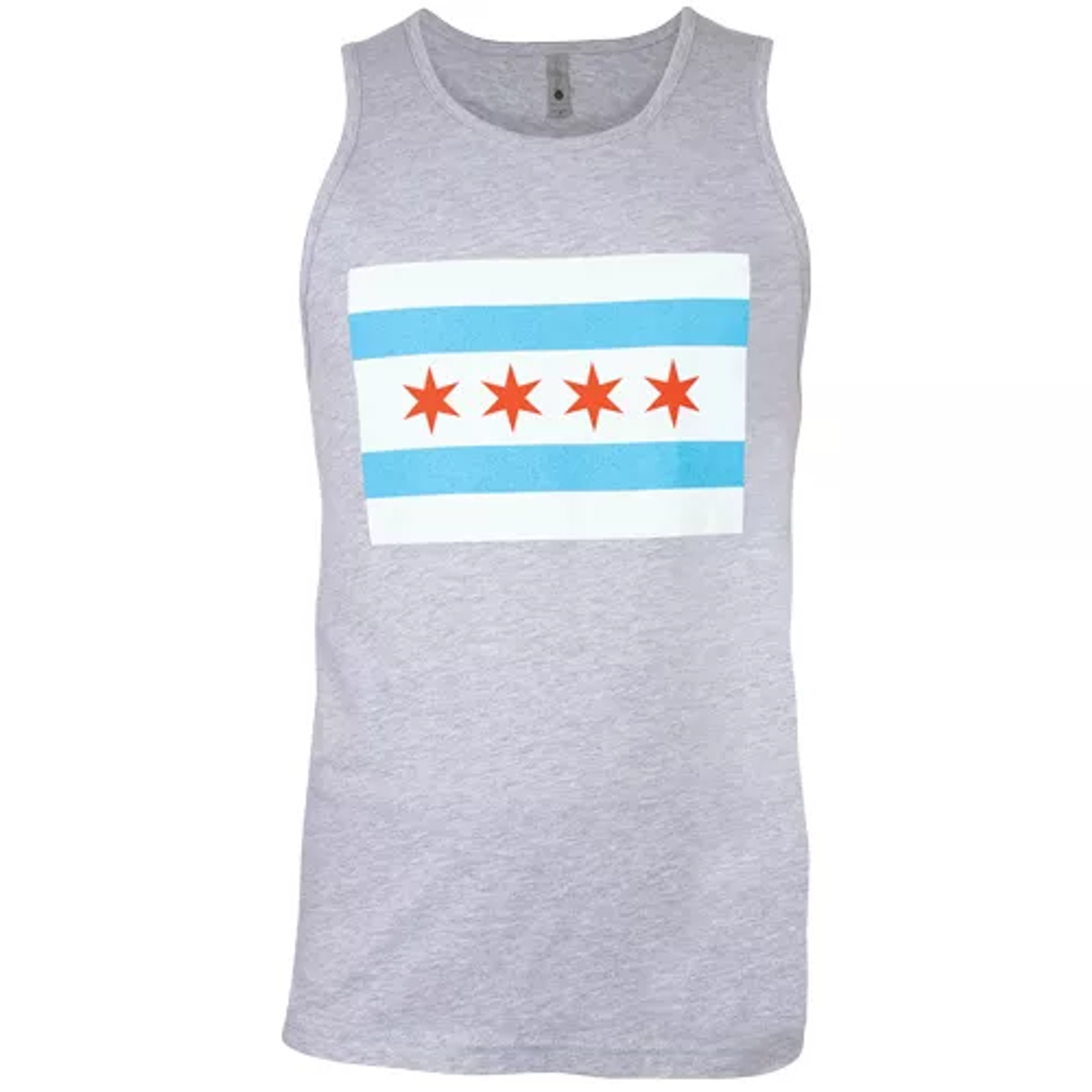 Mens Tank Top Grey - Chicago Flag Small