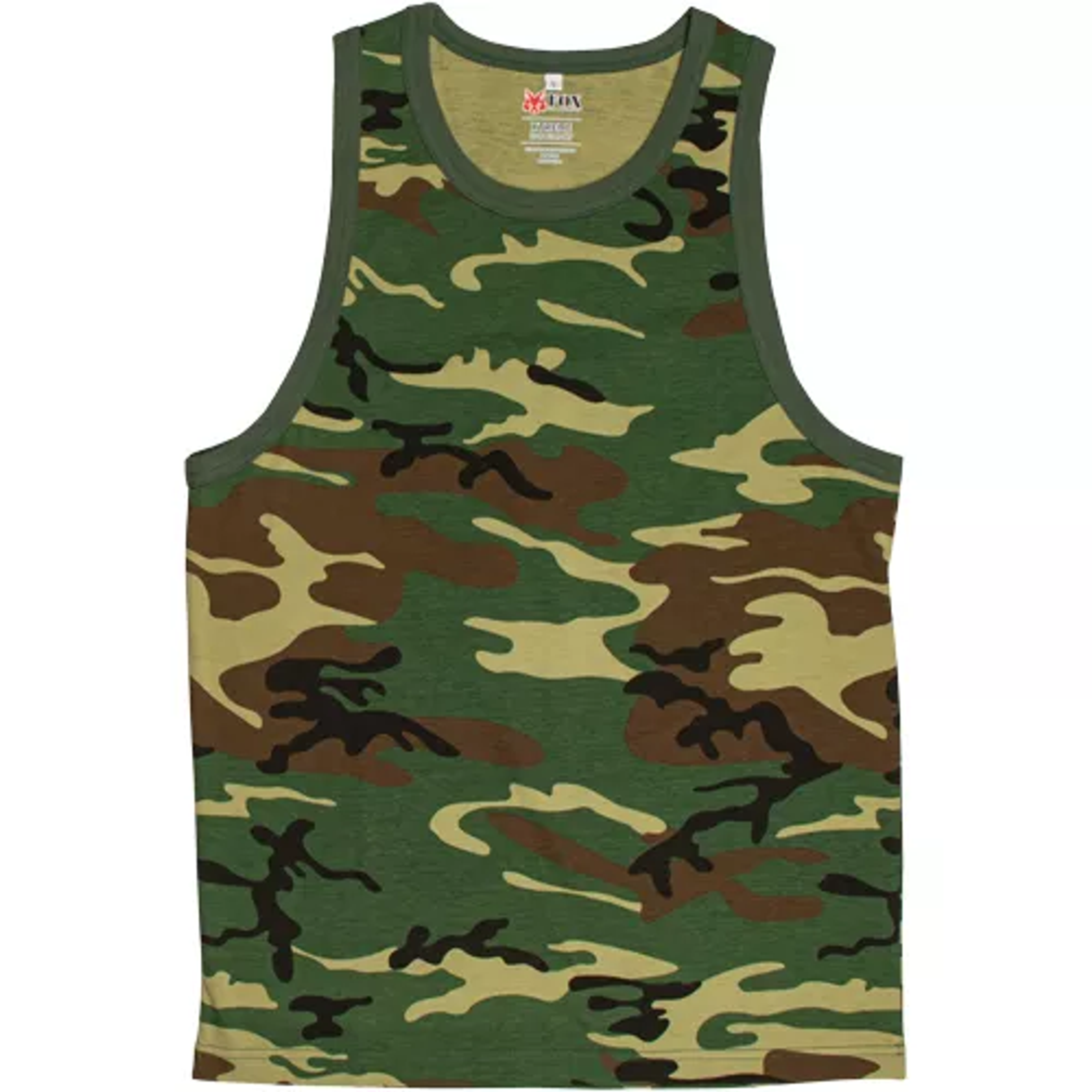 Mens Tank Top Woodland Camouflage Small