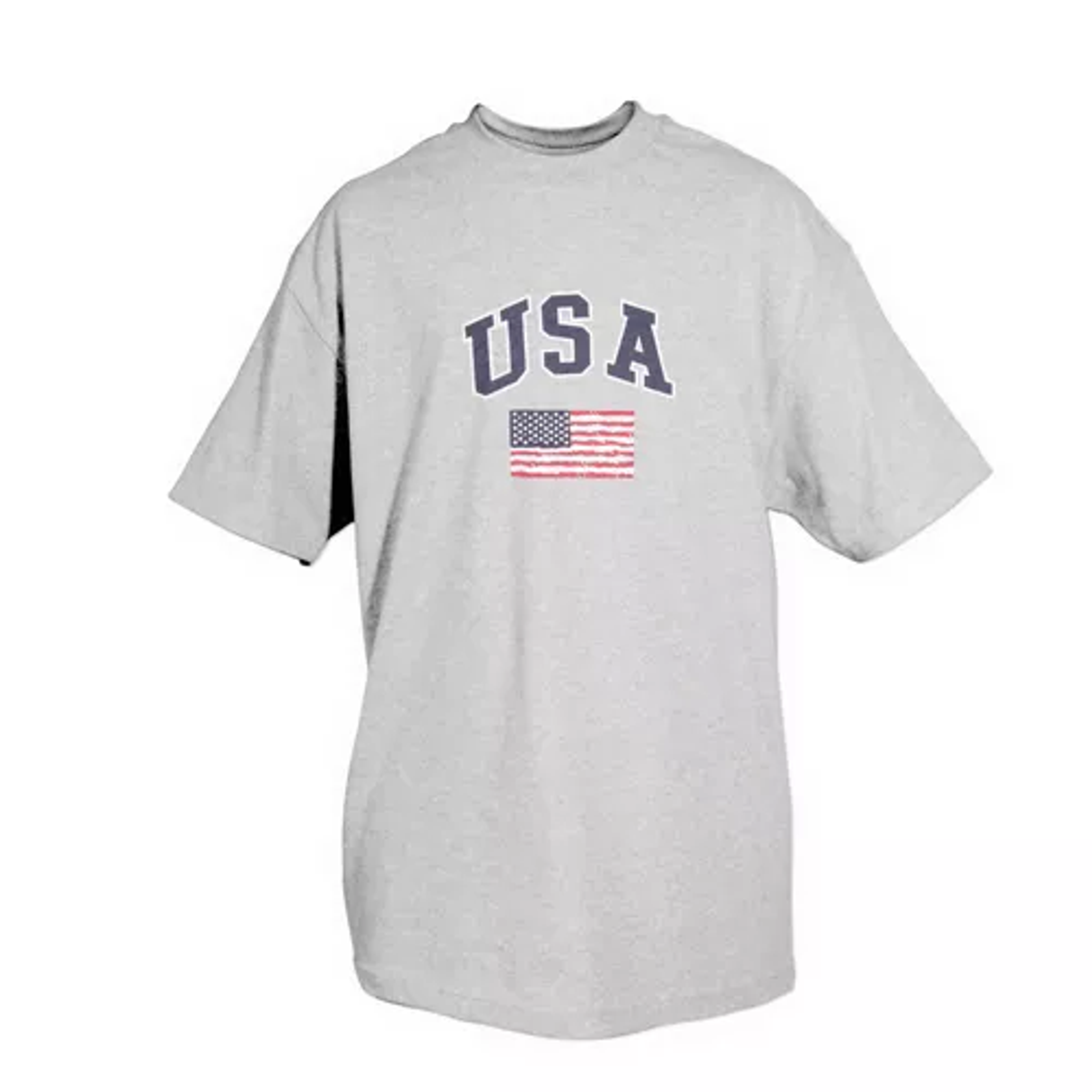 USA With Flag T-Shirt, Heather Grey Small