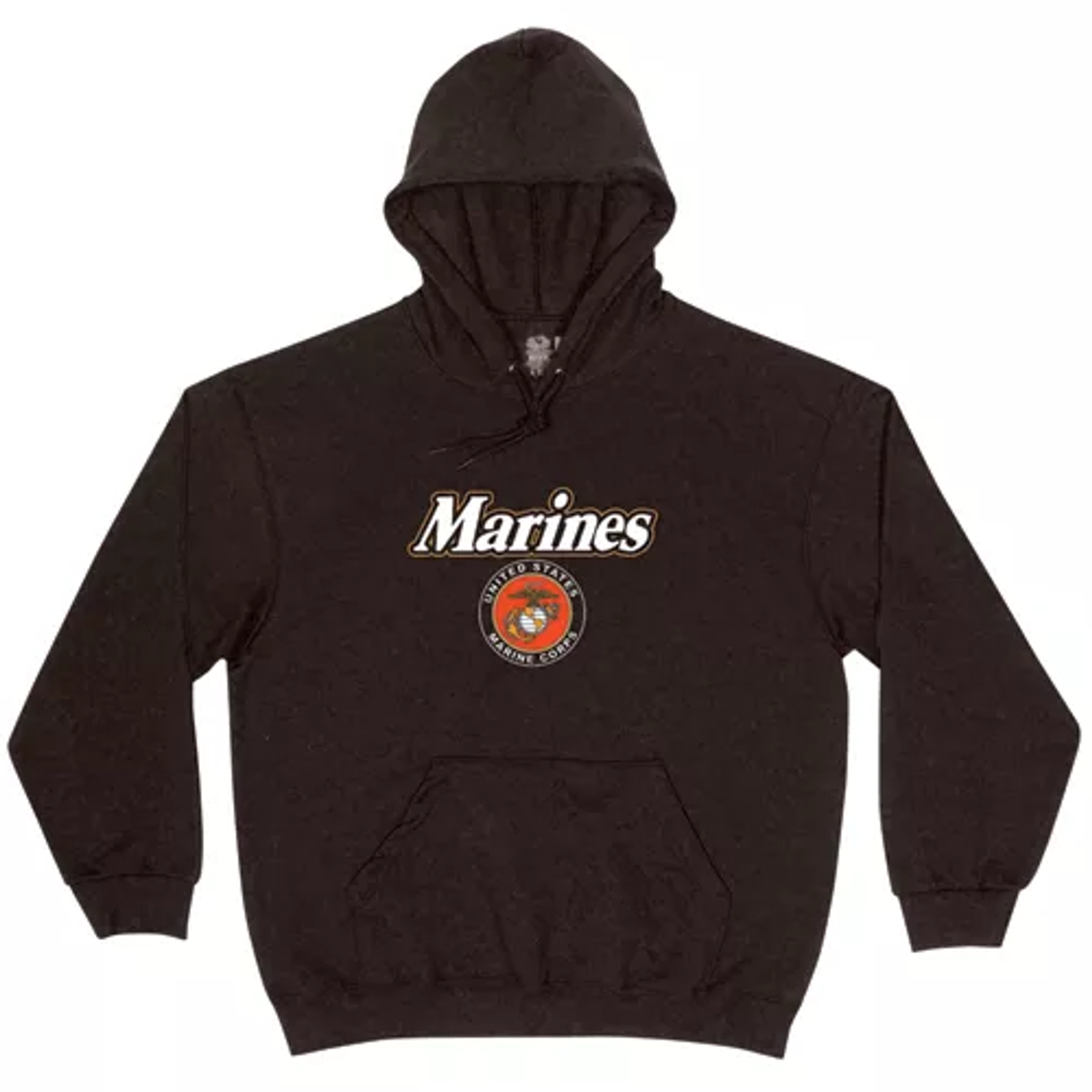 Pullover/Hooded Black Sweatshirt- Marine Logo Small