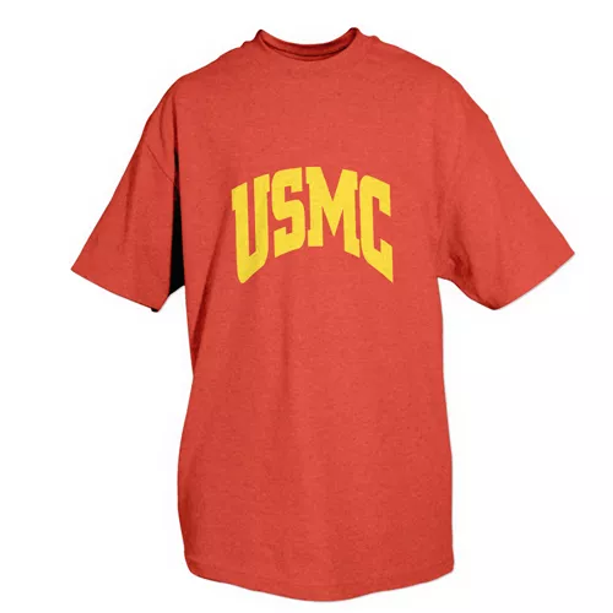 USMC Red T Shirt With Yellow Imprint-Small