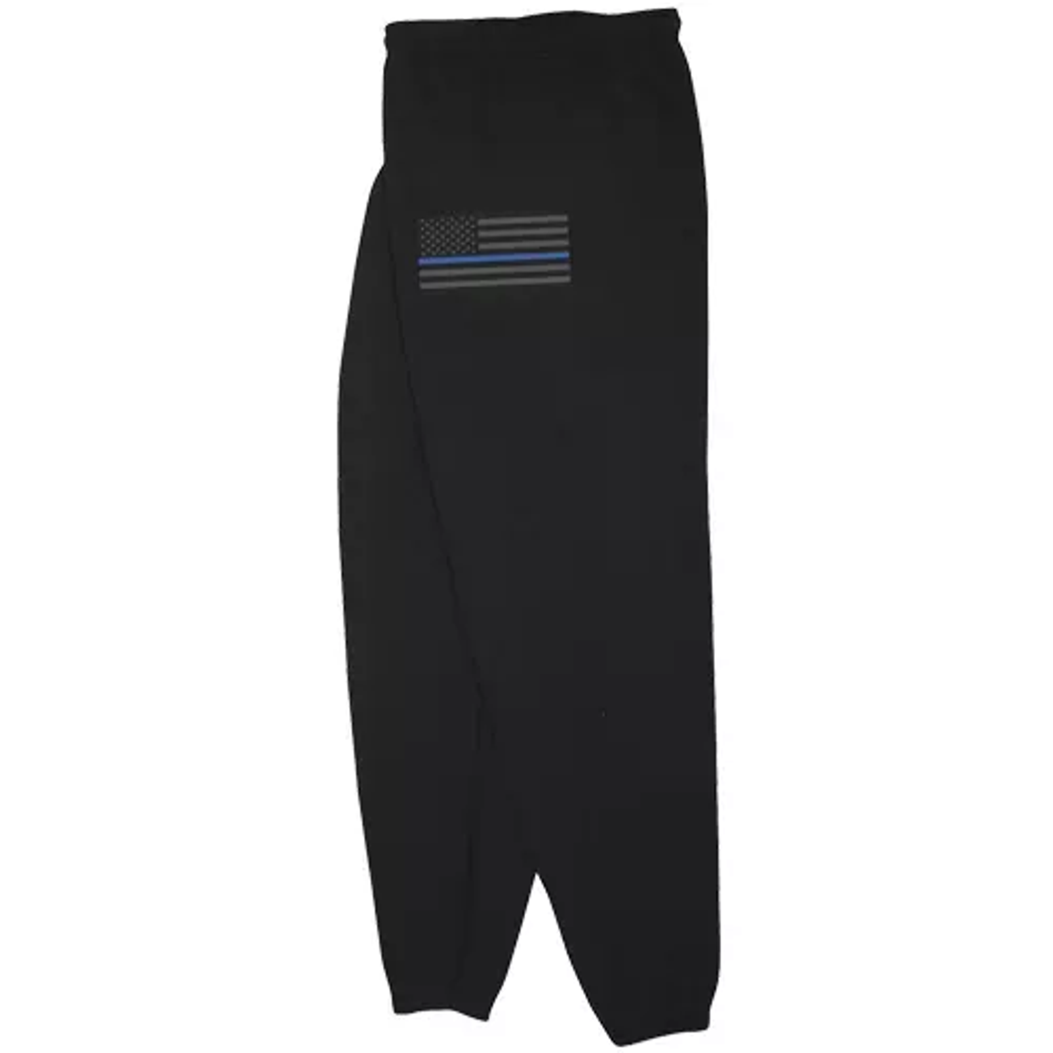 USA Flag/Thin Blue Line Mens Sweatpant Black - Large