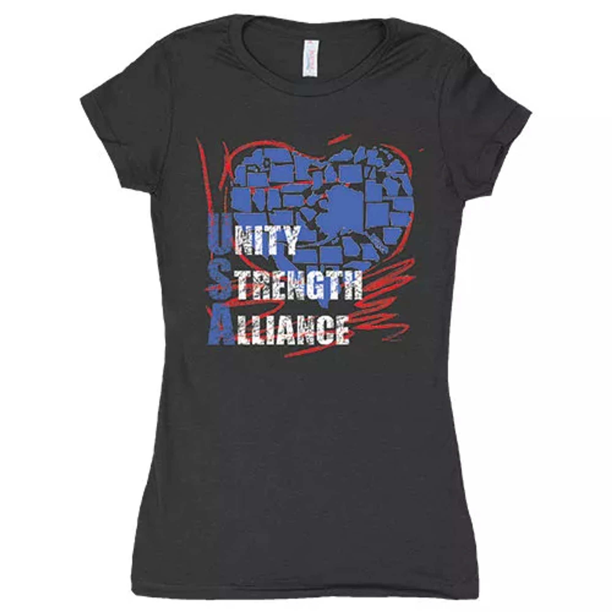 Women's Cotton Tee Unity Strength Alliance - Black Small