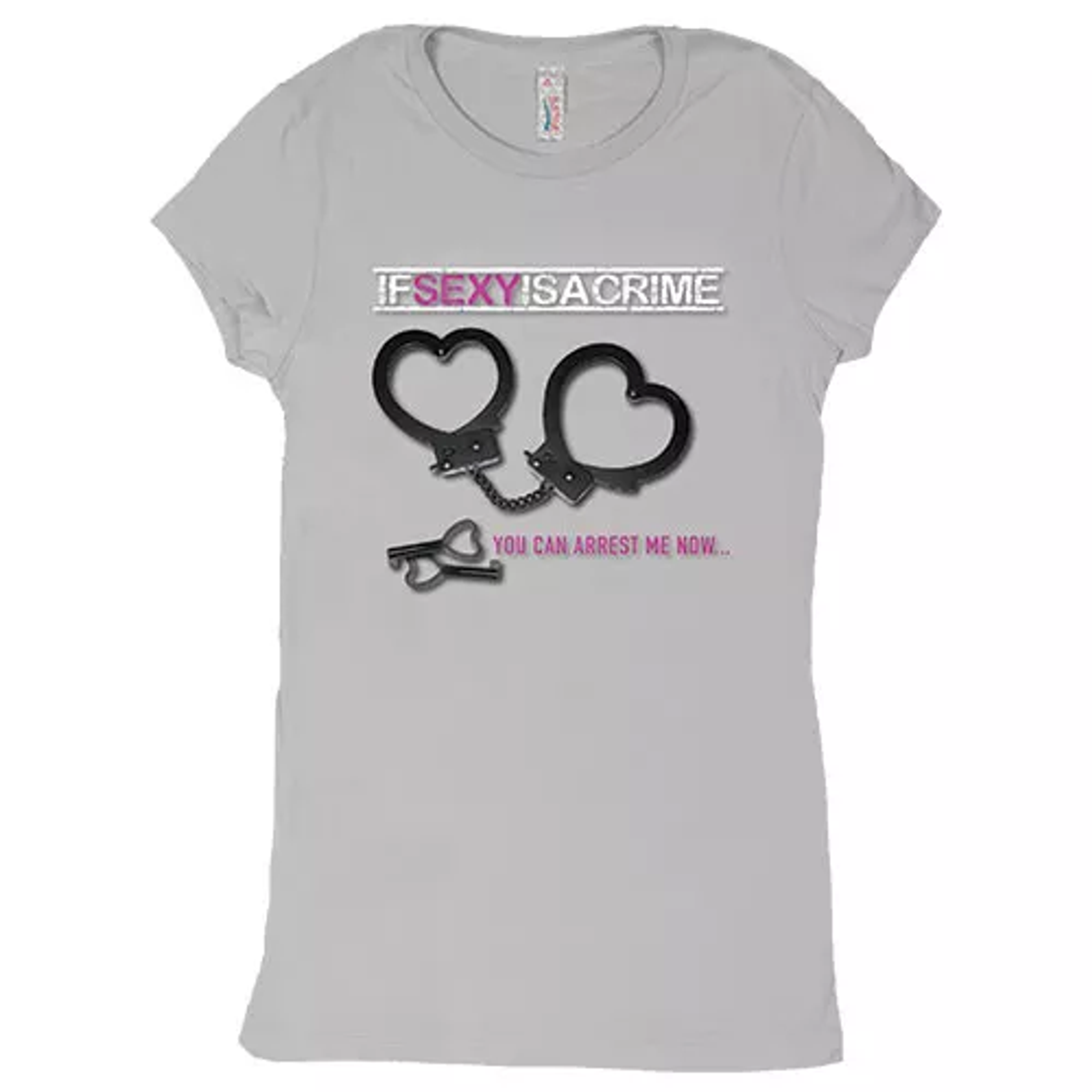 Women's Cotton Tee If Sexy Is A Crime - Grey Small