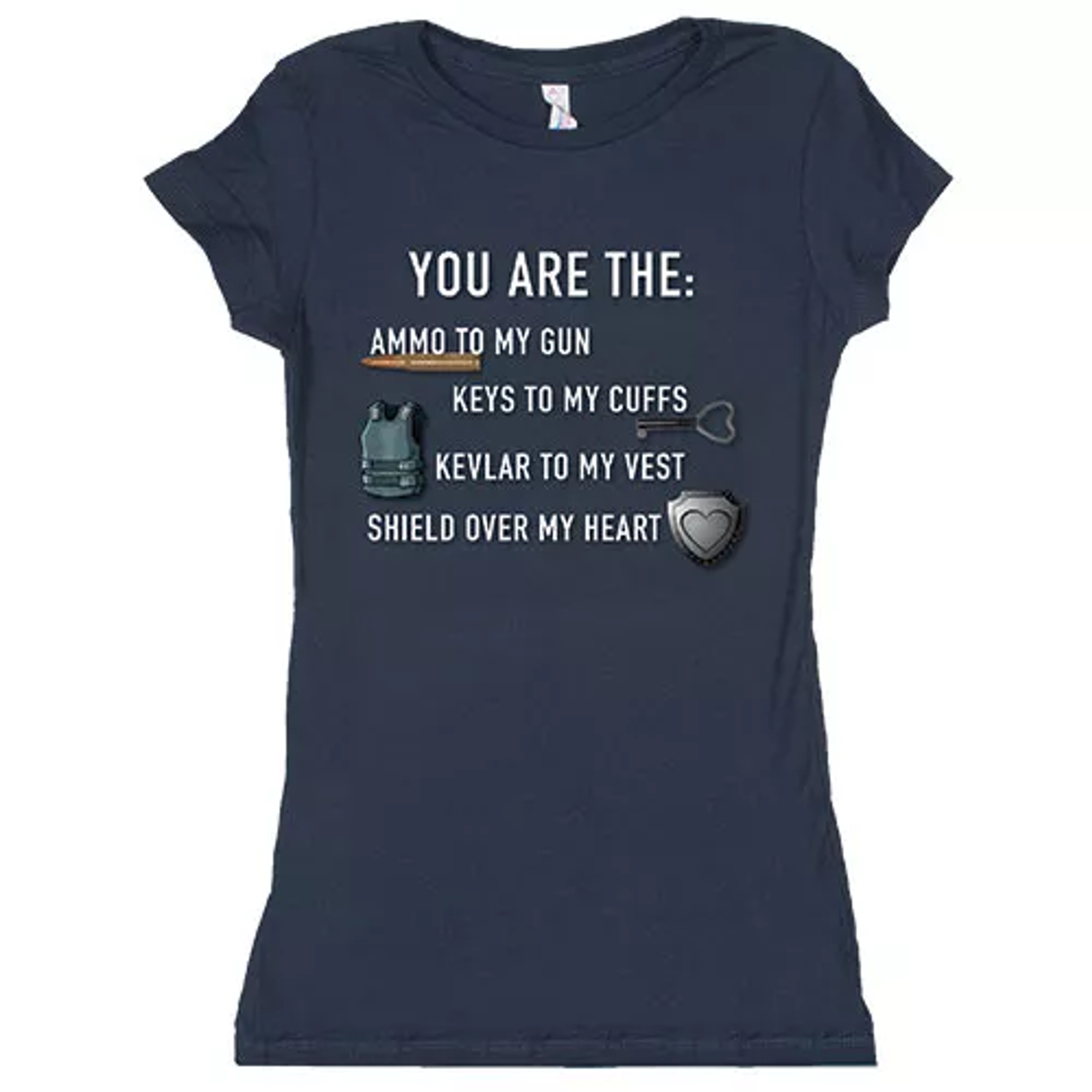 Women's Cotton Tee You Are The Ammo - Navy Small