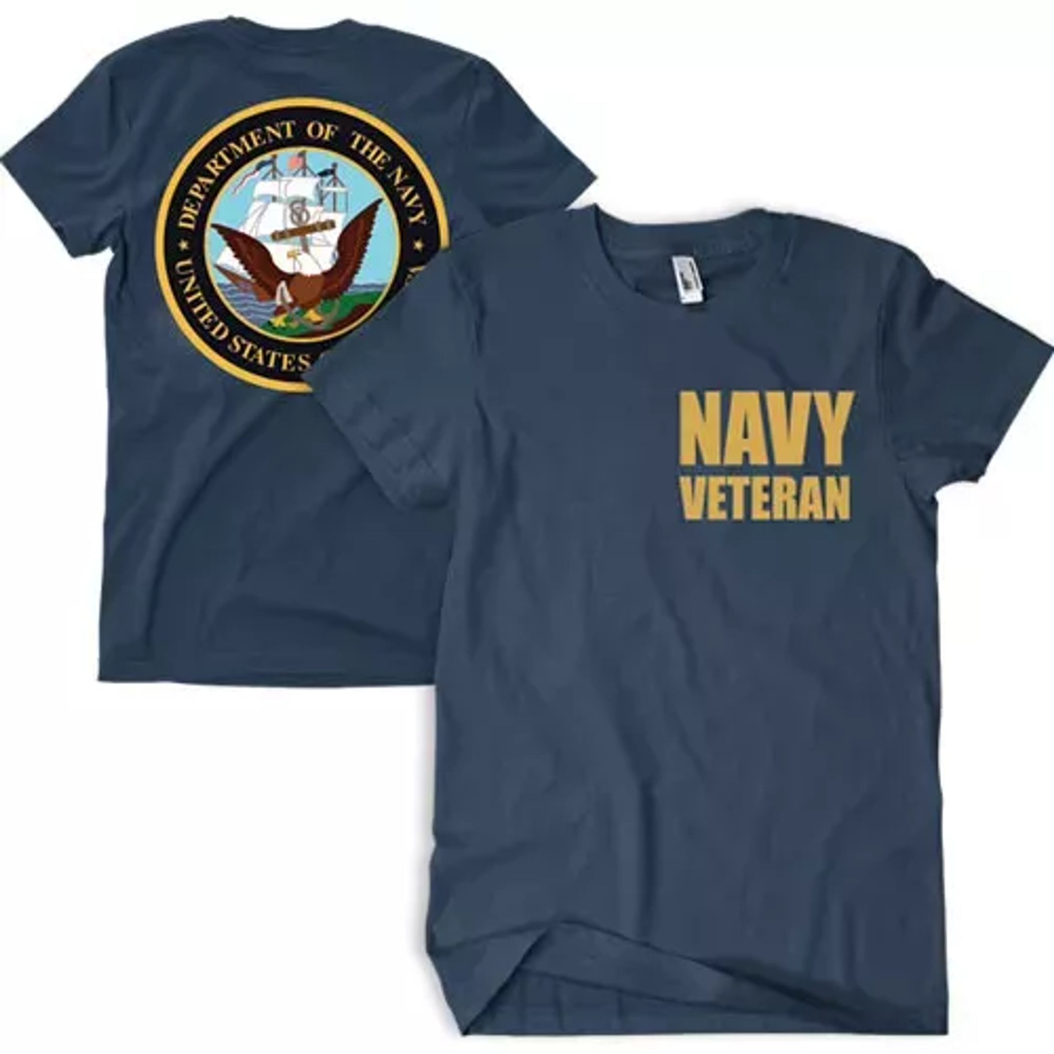 Navy Veteran Men's T-Shirt Navy 2-Sided - Small