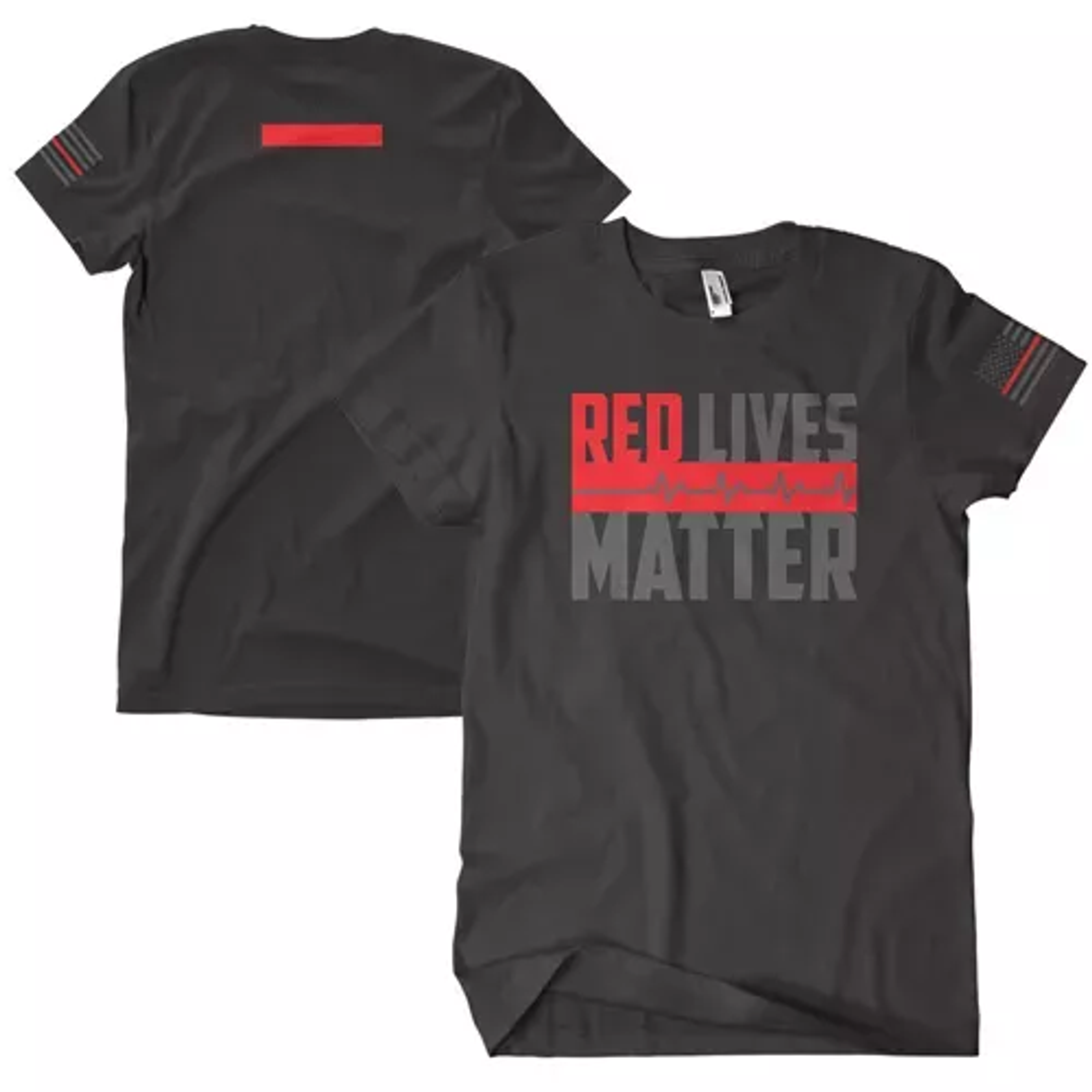 Red Lives Matter Men's T-Shirt Black - Large