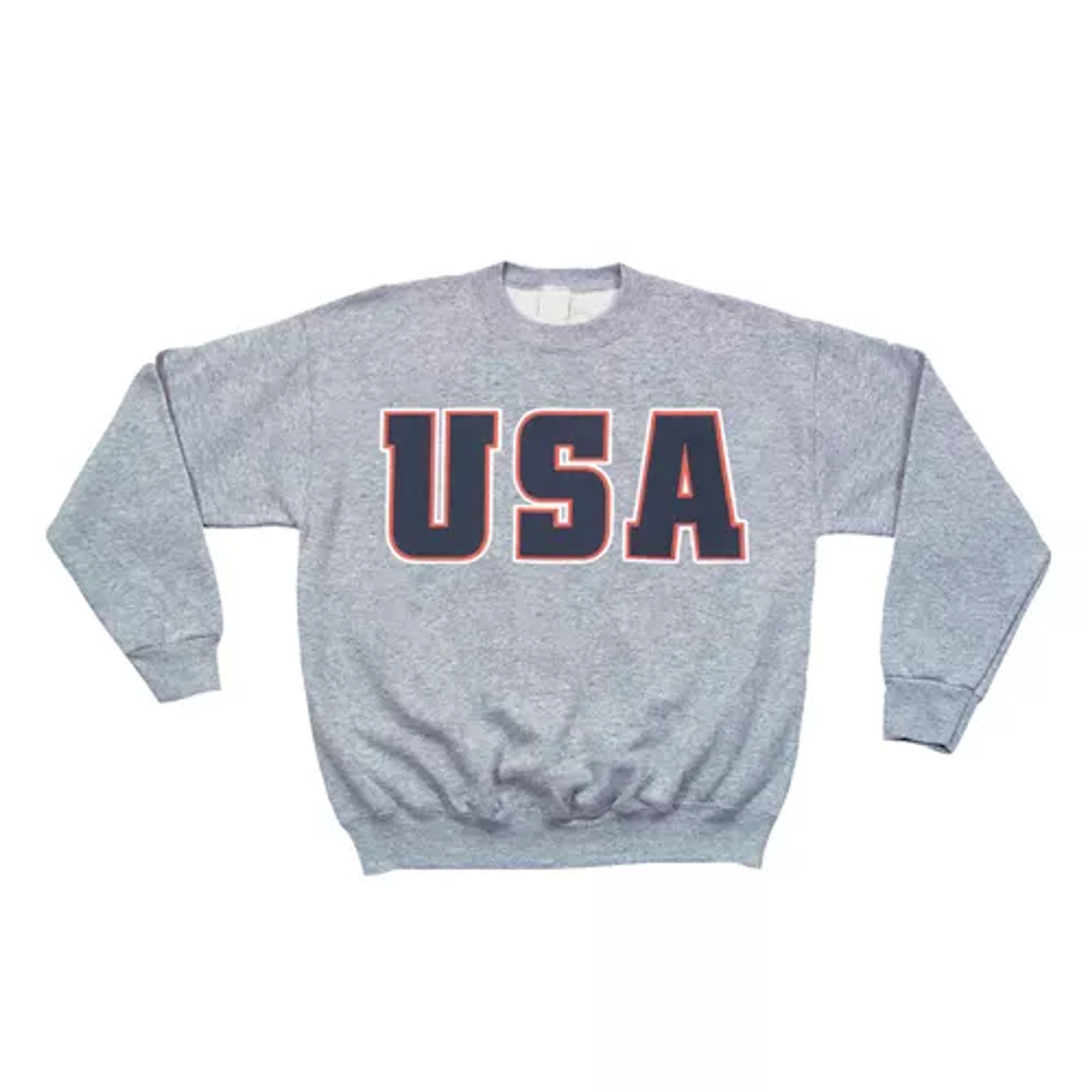 USA Flag Crewneck Sweatshirt Grey - Large