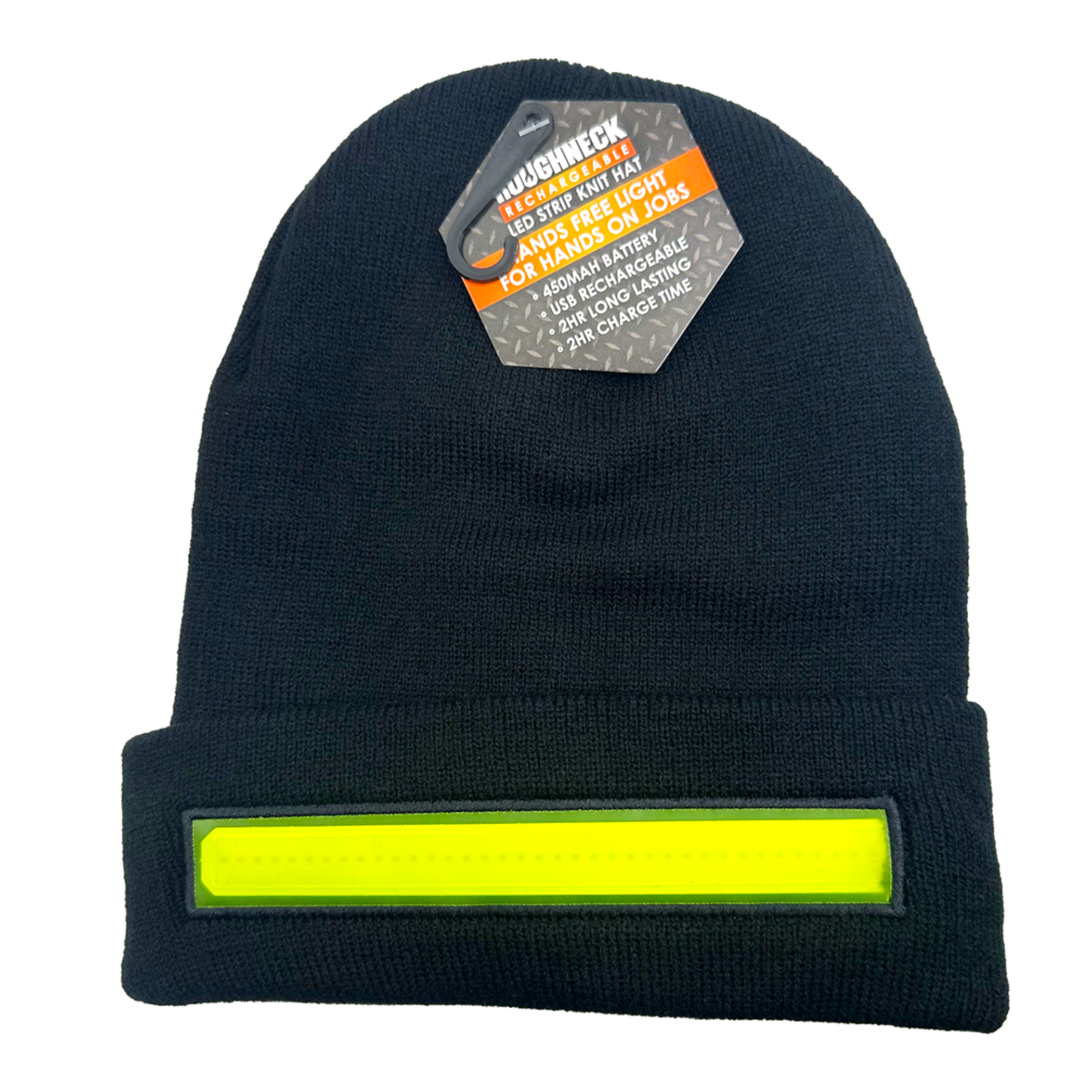 Rechargeable LED Strip Knit Hat with USB Port